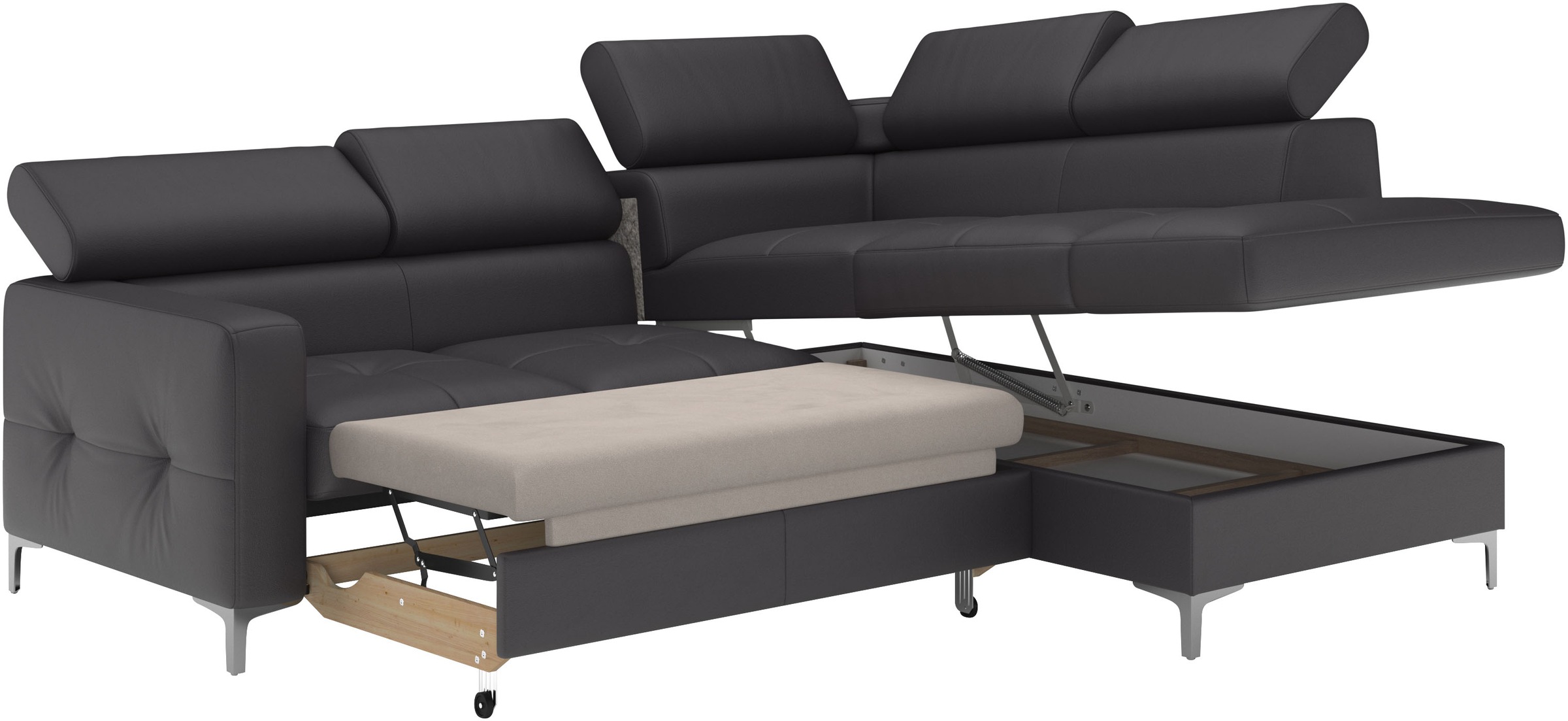 COTTA Ecksofa »Sammy L-Form«, mit Kopfteilverstellung, wahlweise mit Bettfunktion & Bettkasten