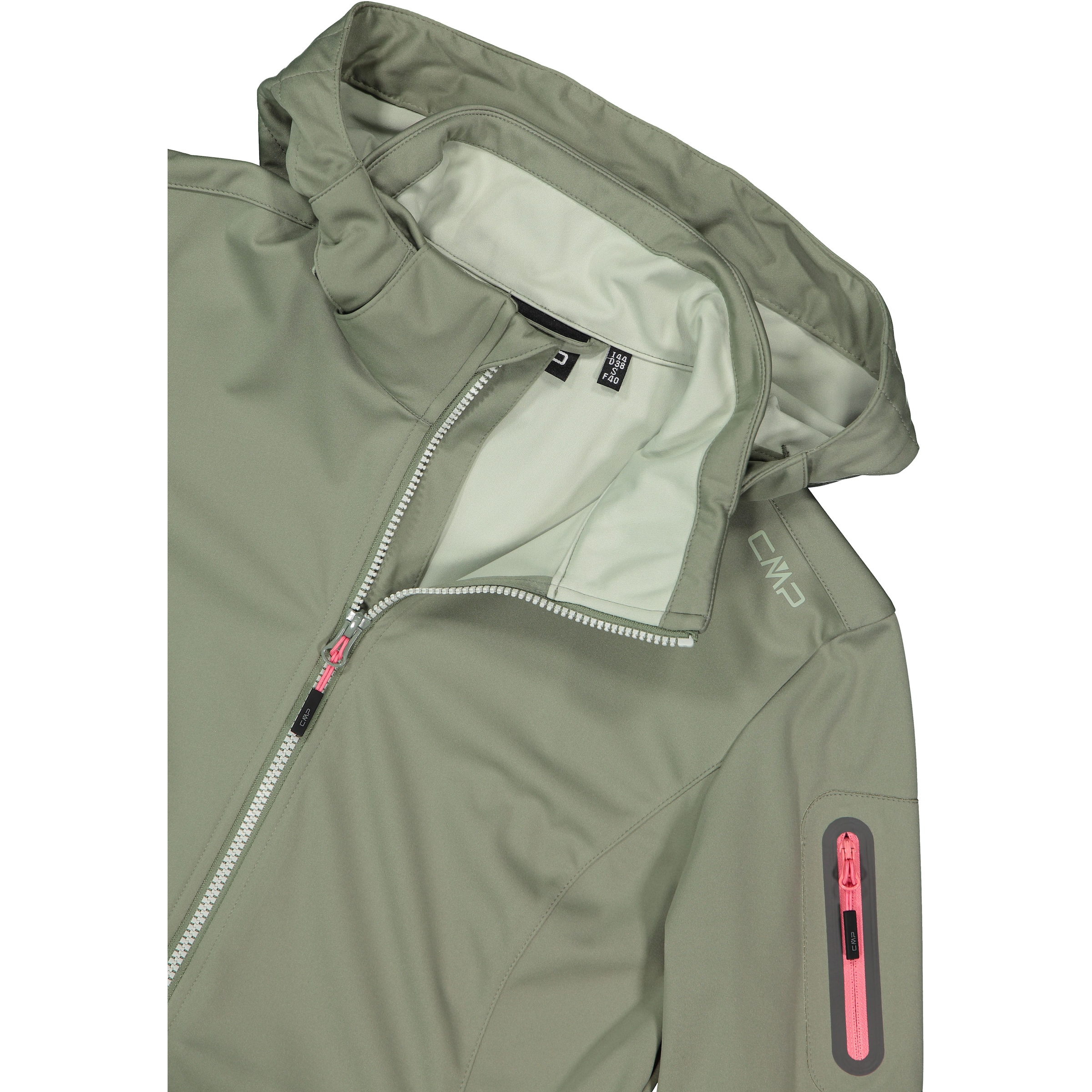 CMP Softshelljacke »WOMAN JACKET DET HOOD« mit Kapuze mit Kapuze, atmungsaktiv, windabweisend, wasserabweisend