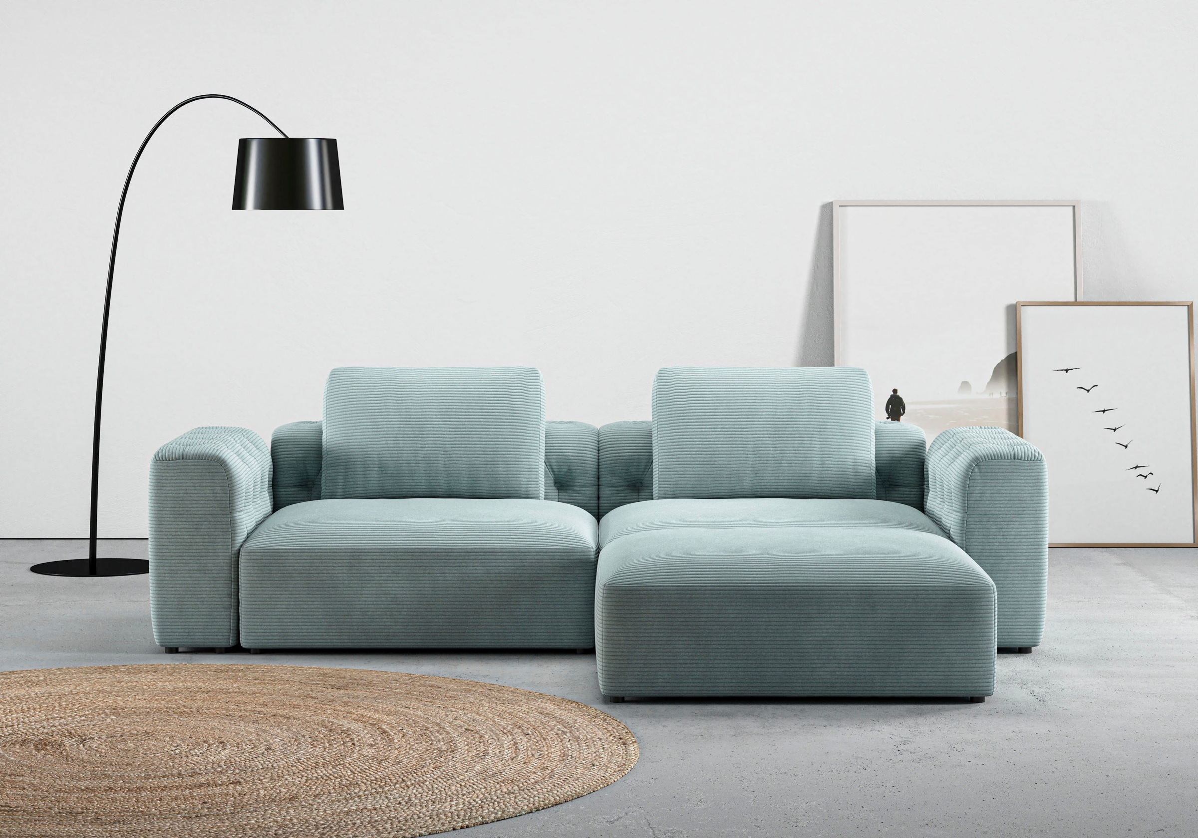 RAUM.ID Ecksofa »Cushid L-Form«, Modulset, bestehend aus 3 Teilen günstig online kaufen