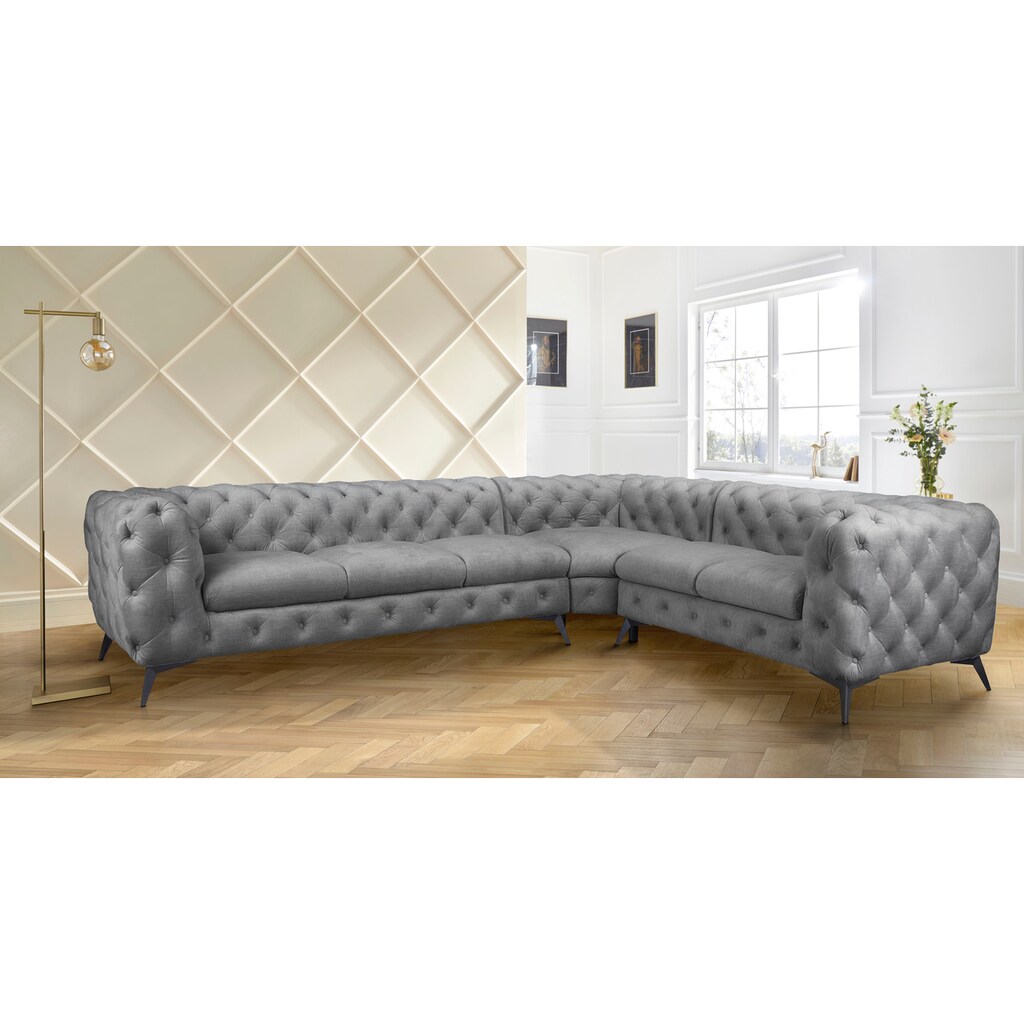 Leonique Chesterfield-Sofa »Glynis L-Form«