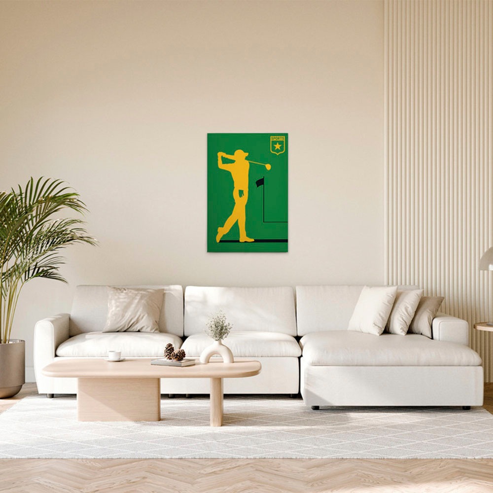 A.S. Création Leinwandbild »Golfplayer - Wandbild Grün Gelb Schwarz Keilrah günstig online kaufen