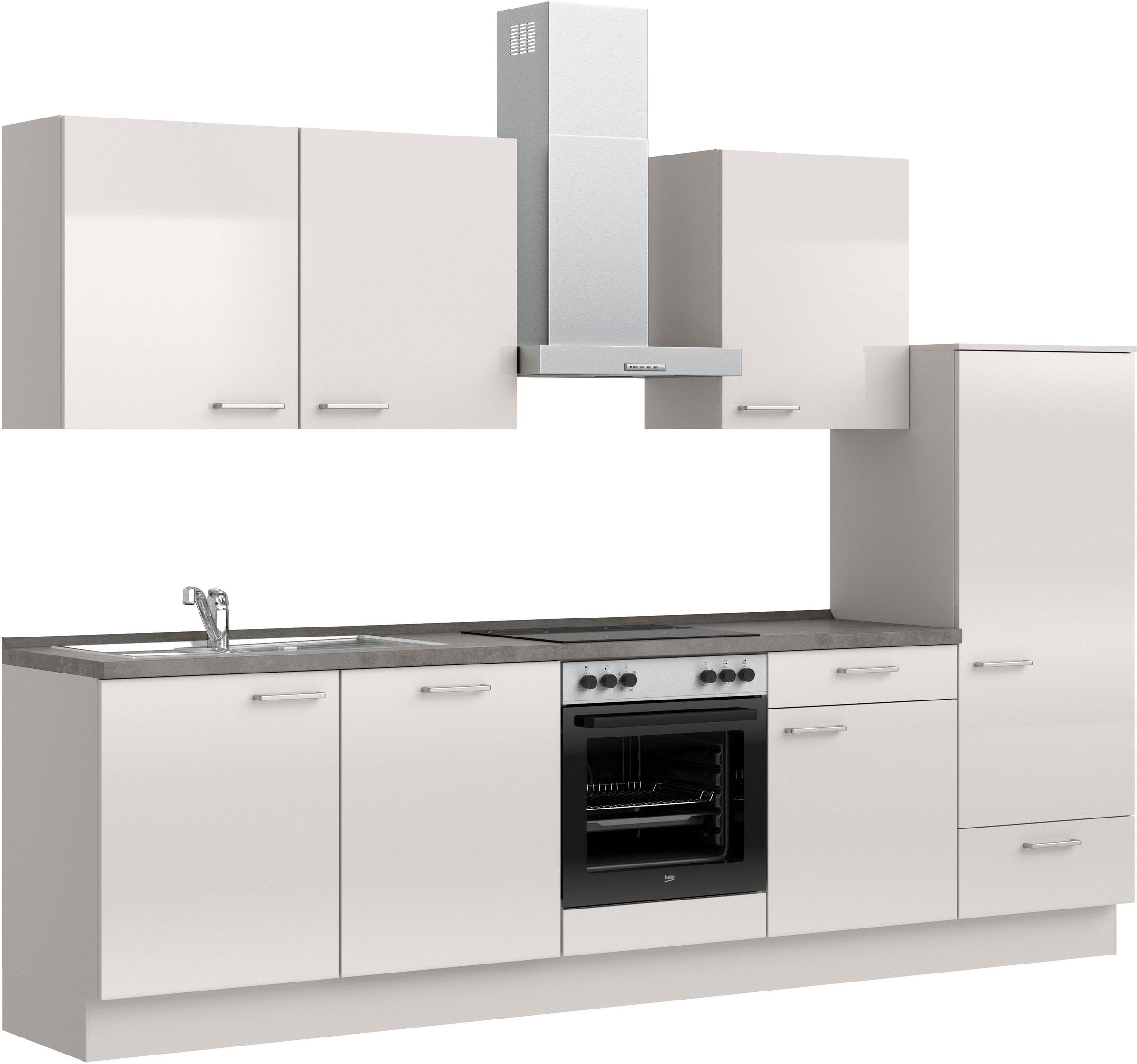 nobilia® Küchenzeile »"Flash I"«, vormontiert, Ausrichtung wählbar, Breite 300 cm, wahlw. mit E-Geräten