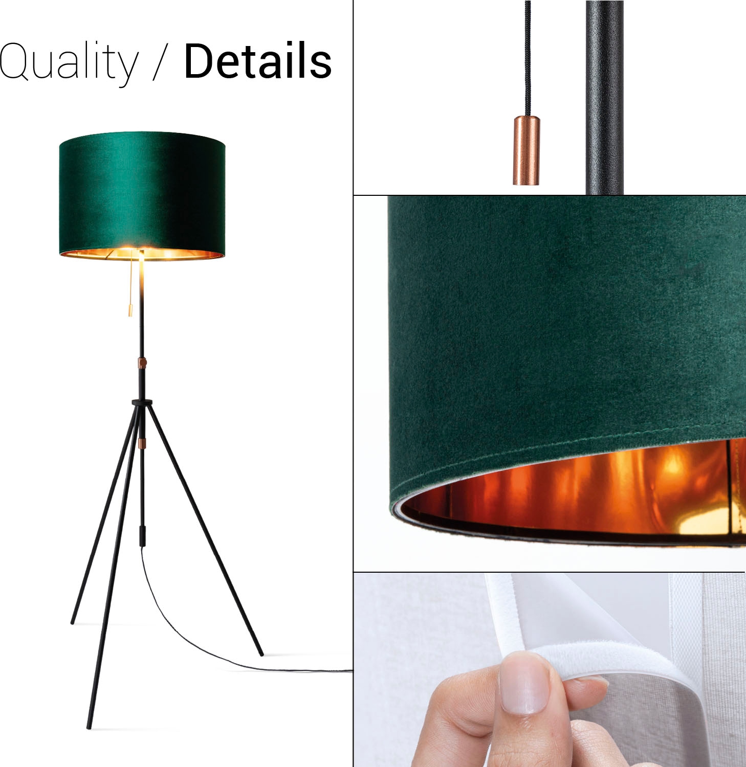 Paco Home Stehlampe »Naomi uni Color«, Leuchtmittel E27 | ohne Leuchtmittel, Wohnzimmer Höhenverstellbar 121,5 bis 176,5 cm Zugschalter Velour