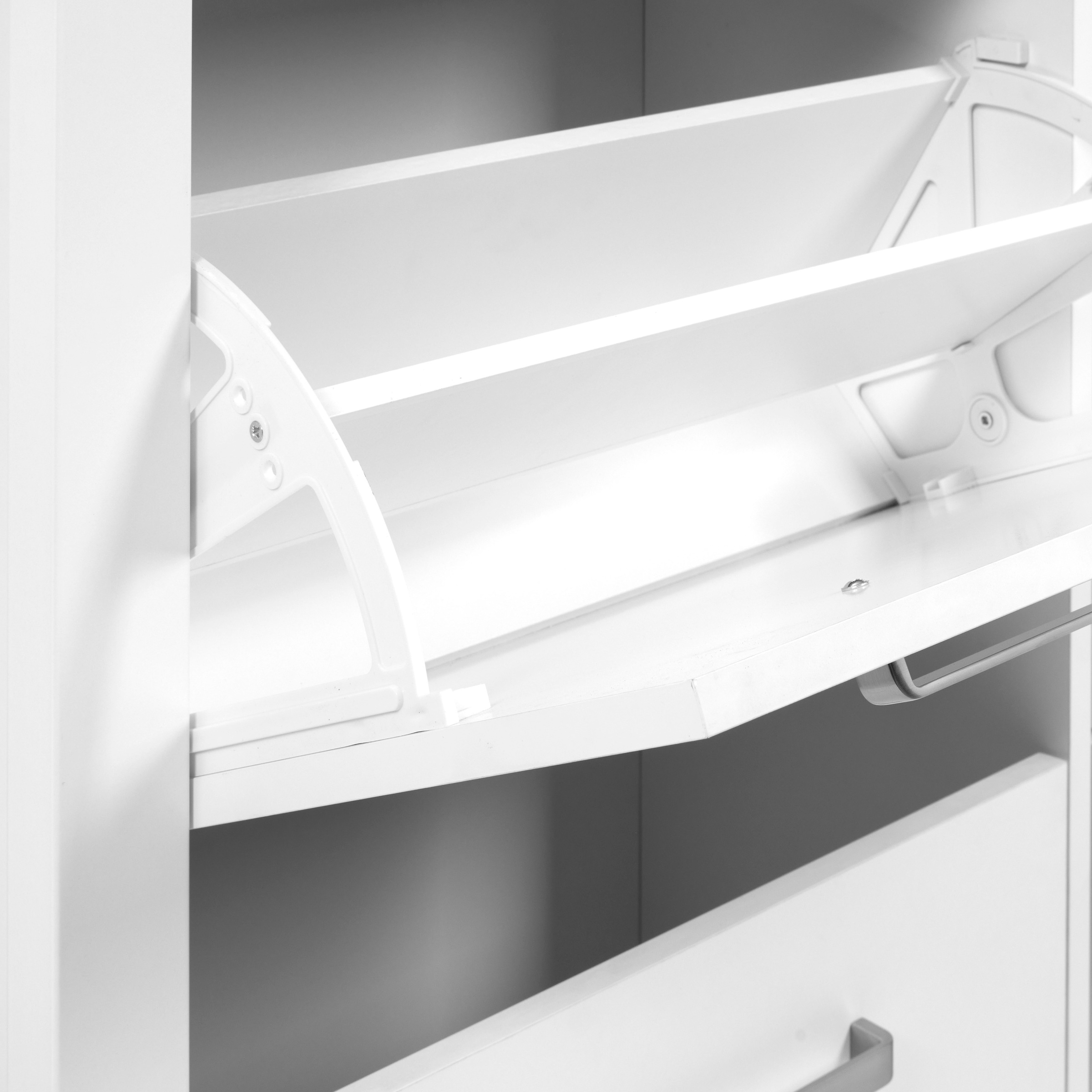 Inter Link Schuhkipper »Enoli, Weiss/Artisan Eiche Nachbildung, Softclose, 16 paar Schuhe« 1 Stk. tlg. Schuhkommode im modernem Skandi Look, platzsparend, 113 x 30 x 109 cm