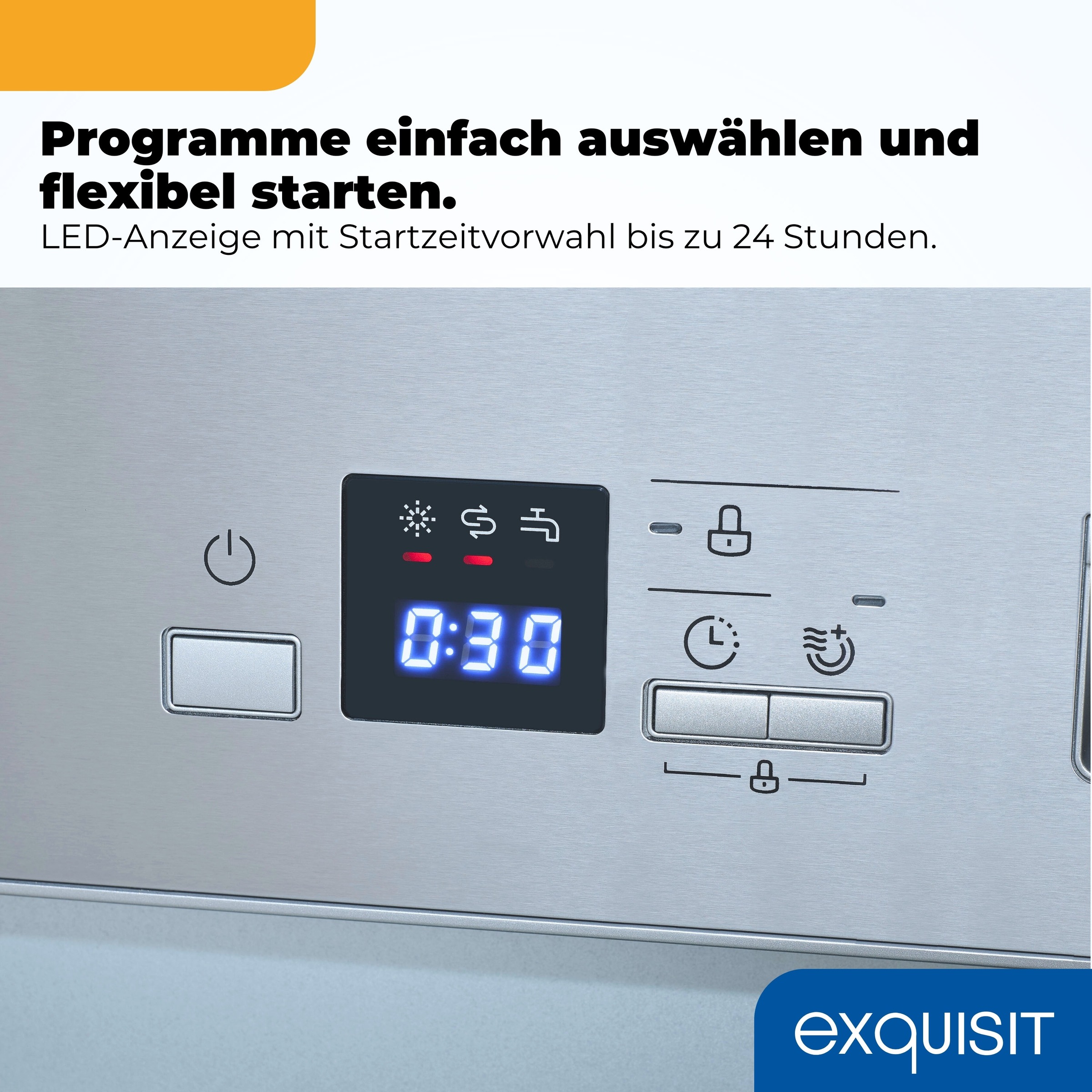 exquisit teilintegrierbarer Geschirrspüler 6312 »EGSP6312-EB-030E inox« 11 l 12 tlg. Maßgedecke 12 Maßgedecke & flüsterleise 49 dB – stark und angenehm ruhig