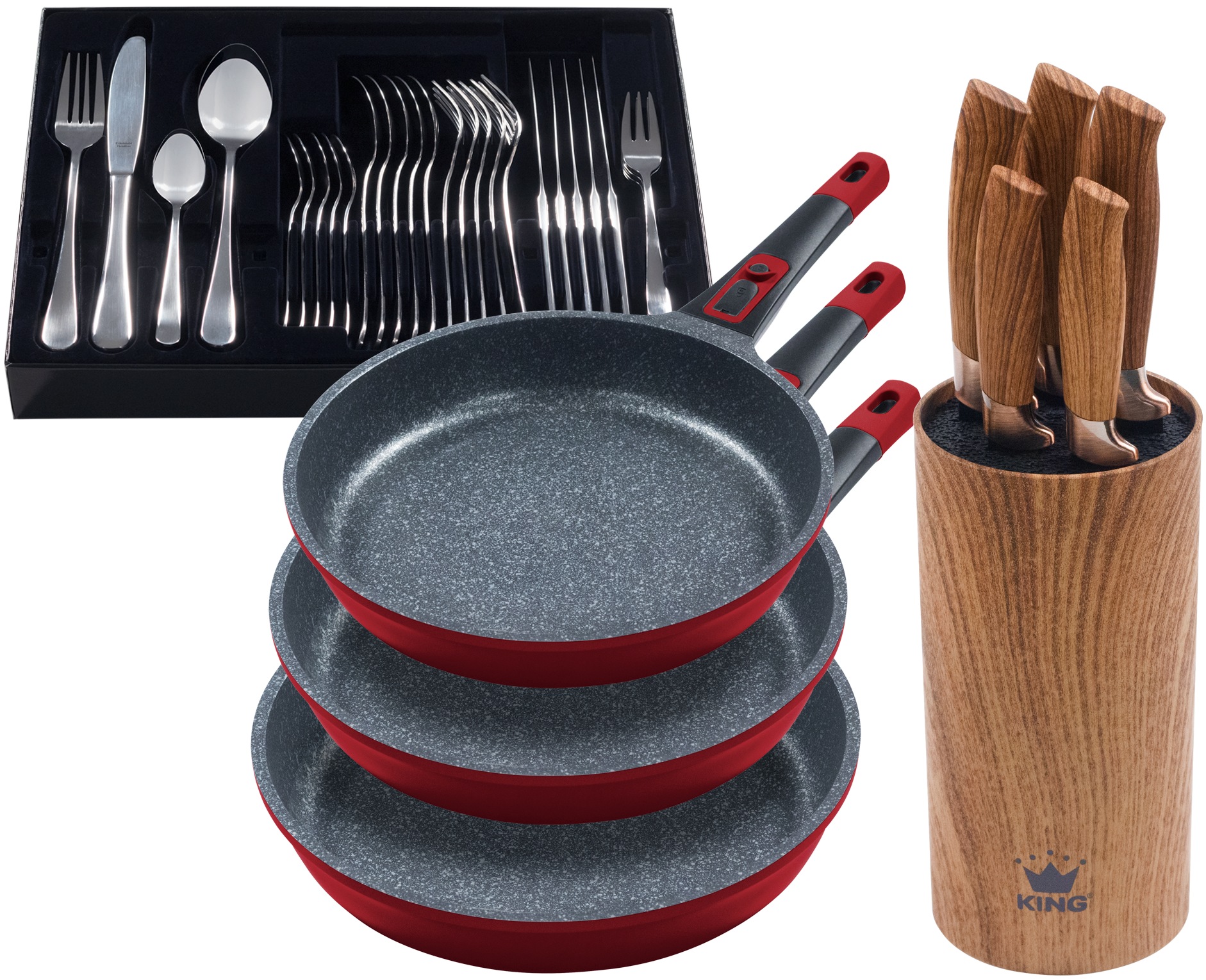 KING Pfannen-Set »Moonscape«, Aluminiumguss, (Set, 5 tlg.), Induktion, abne günstig online kaufen