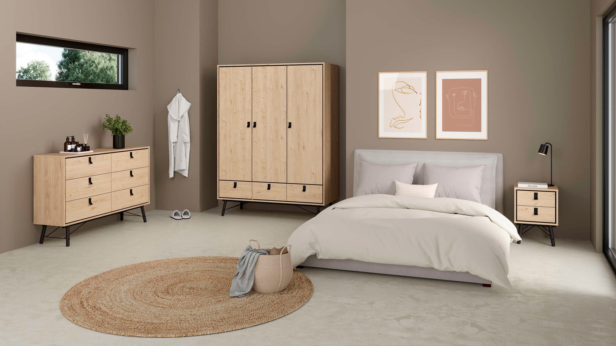 andas Kommode »Ry Aufbewahrung, Schubladenschrank, Stauraum,«, Sideboard mit 6 Schubladen, Breite 150 cm, Höhe 95 cm, Massivholzbeine