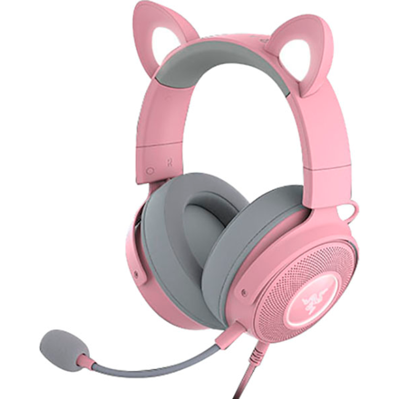RAZER Gaming-Headset »Kraken Kitty V2 Pro« Mikrofon abnehmbar Rauschunterdrückung Stummschaltung silber/rosa