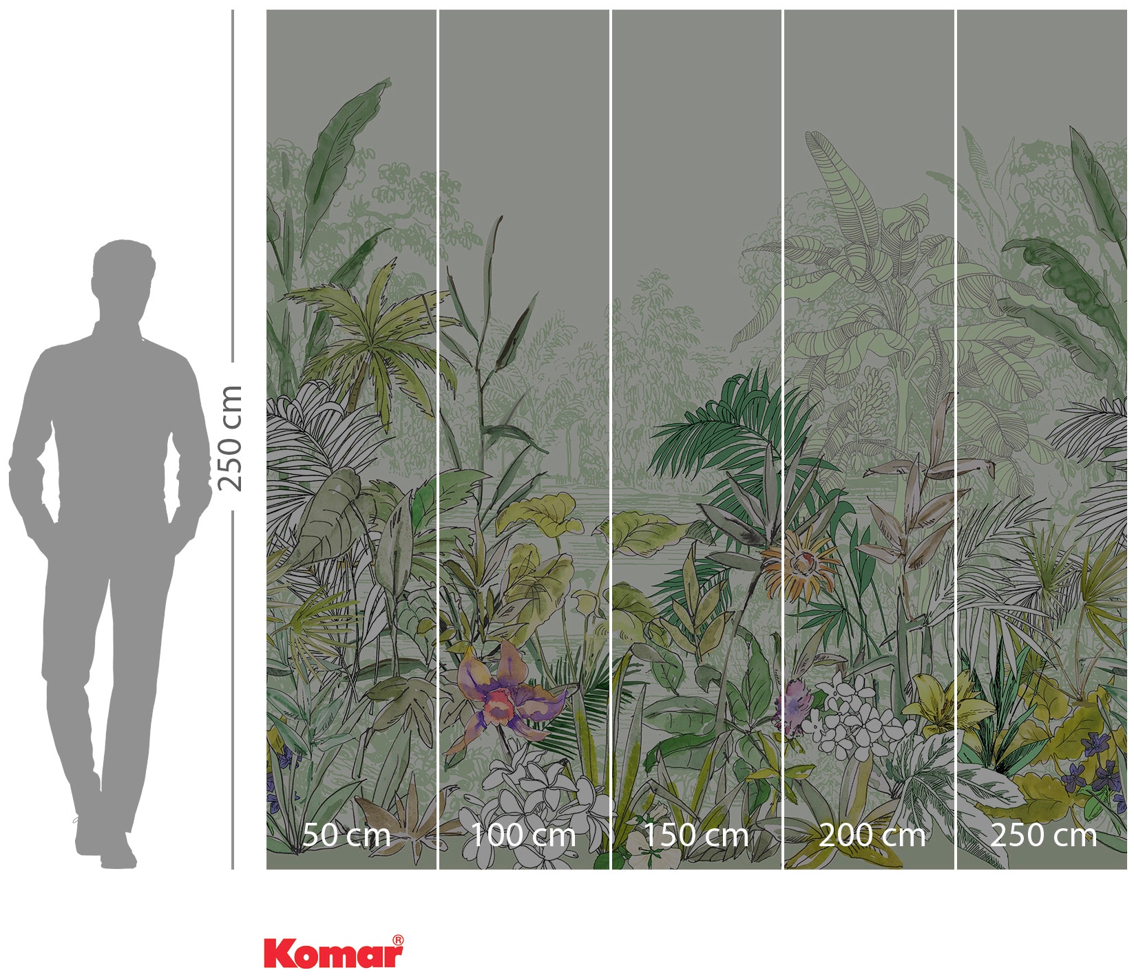 Komar Vliestapete »Digitaldruck Vlies -  Hortus - Größe 250 x 250 cm« bedruckt glatt Wohnzimmer, Schlafzimmer