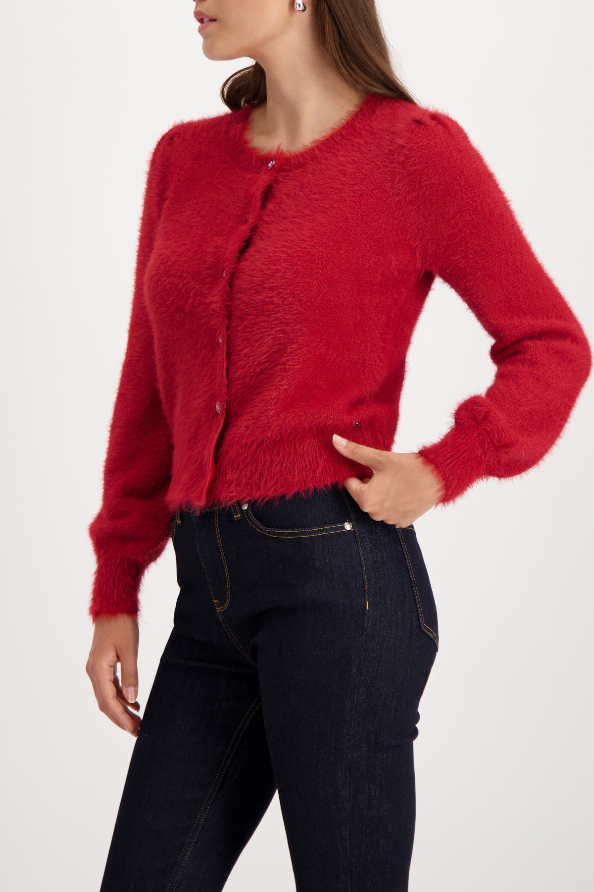 Monari Strickjacke Regular fit mit Rundhalsausschnitt