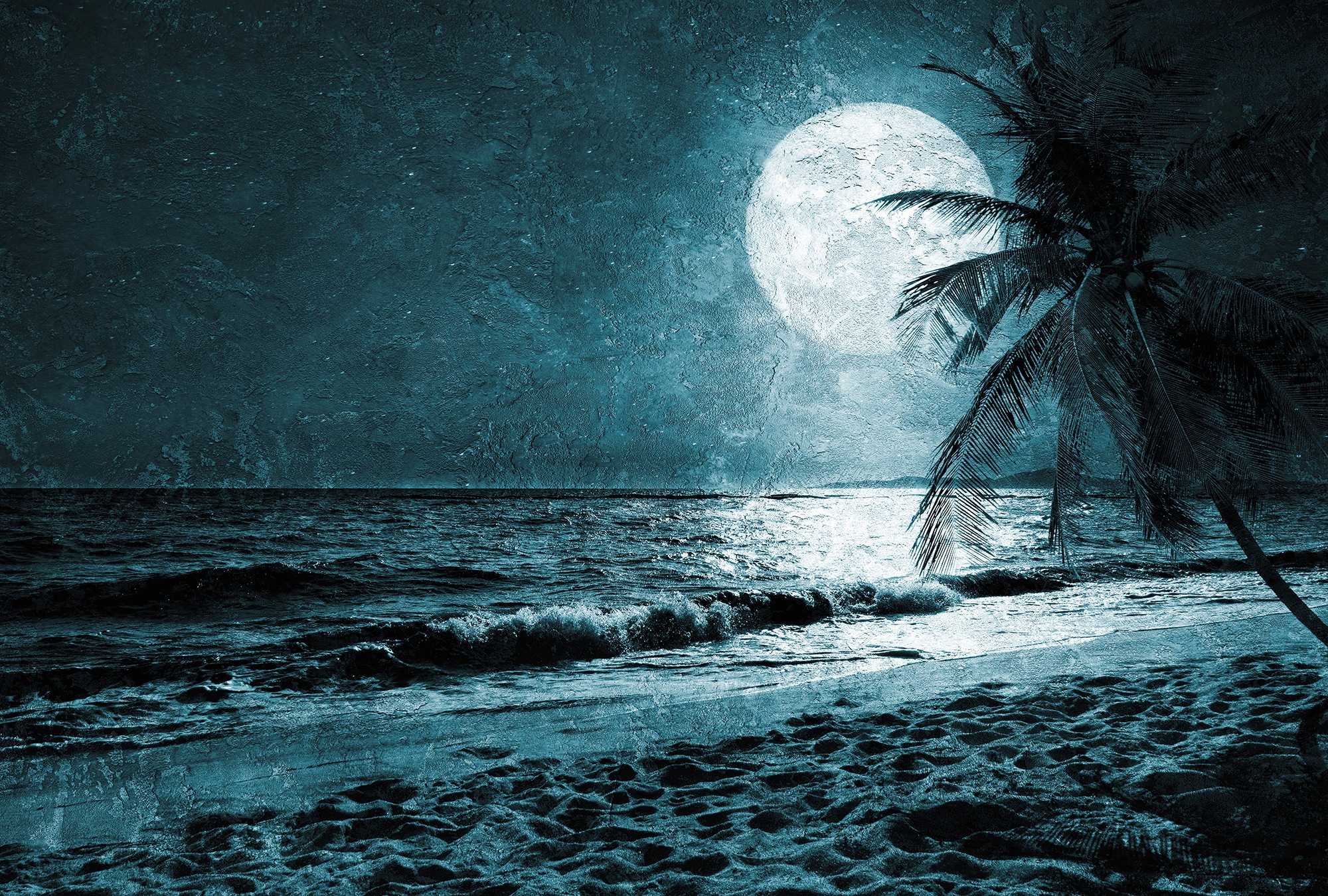 Architects Paper Fototapete »Atelier 47 Beach at Night 3« Meer   Strand gla günstig online kaufen