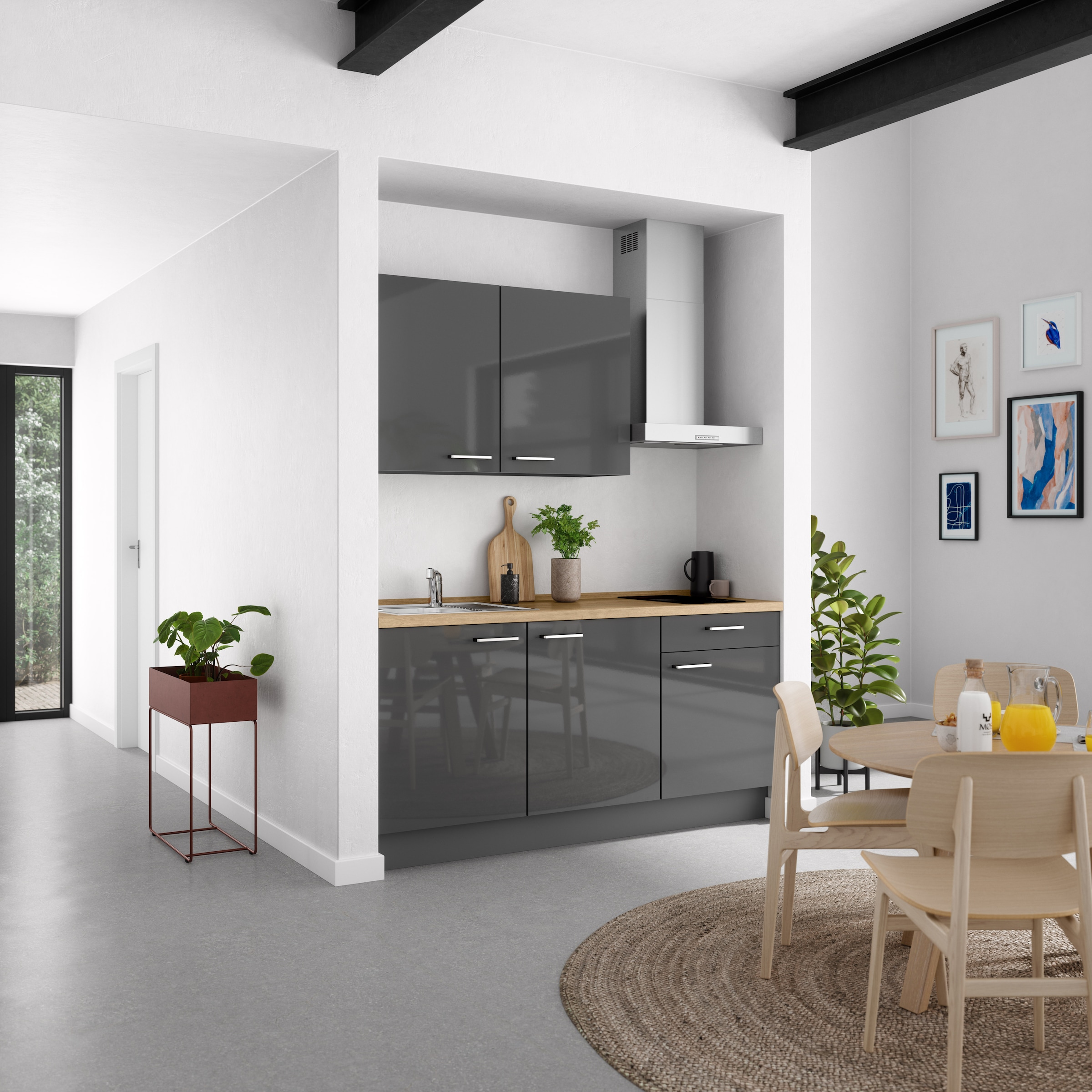 nobilia® Küchenzeile »"Flash I"«, vormontiert, Ausrichtung wählbar, Breite 180 cm, wahlw. mit E-Geräten