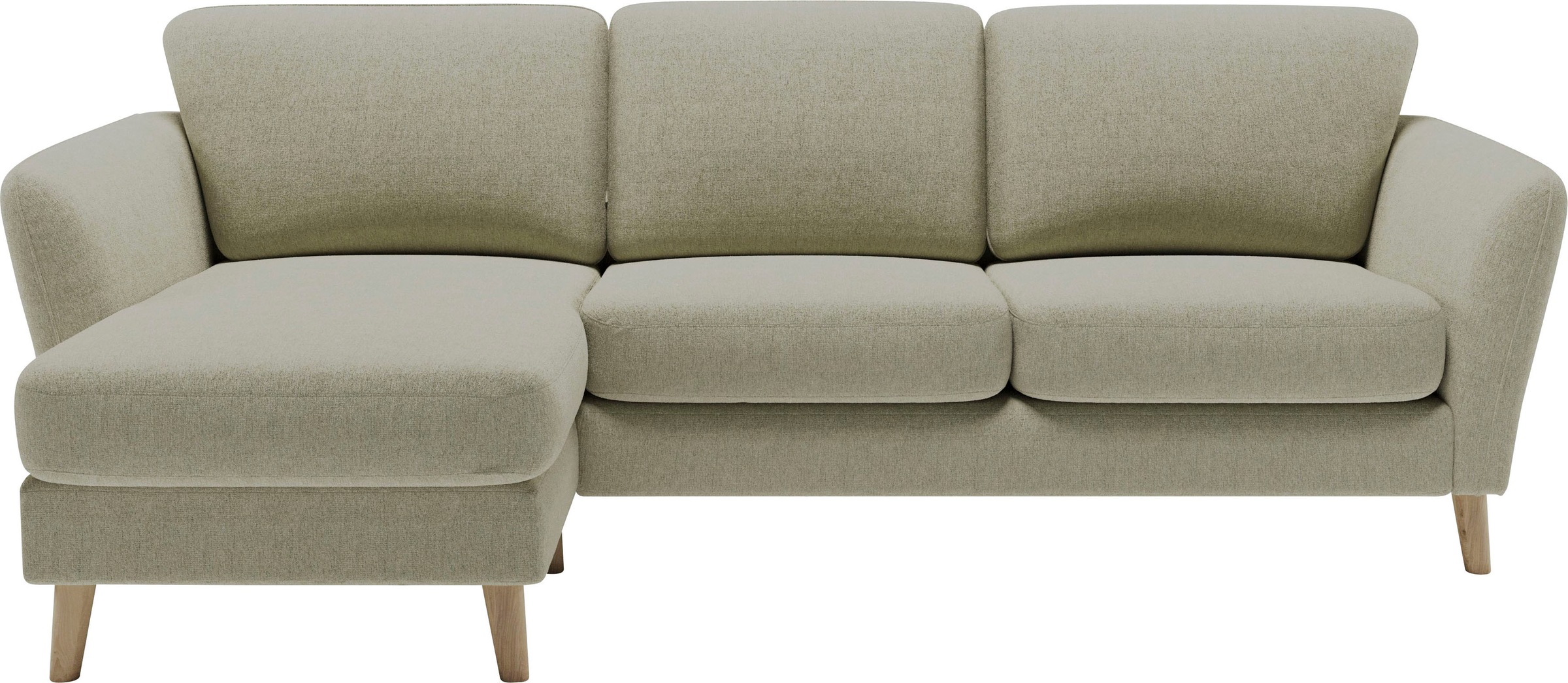Home affaire Ecksofa »MARSEILLE (242/152cm),L-Form, Rec. rechts/links«, Massivholzbeine aus Eiche, in verschieden Bezügen und Farbvarianten
