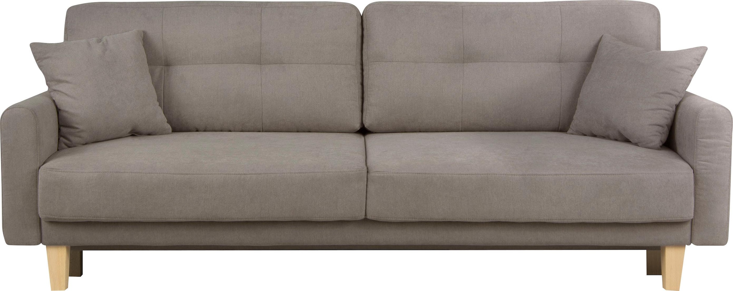 Home affaire 3-Sitzer »TRIPLO optionale Schlafsofa mit Bettkasten, Maße B/T/H: 215/100/89 cm«, Wahlweise Bettfunktion - Liegefläche 145x191 cm, Rücken-, Zierkissen