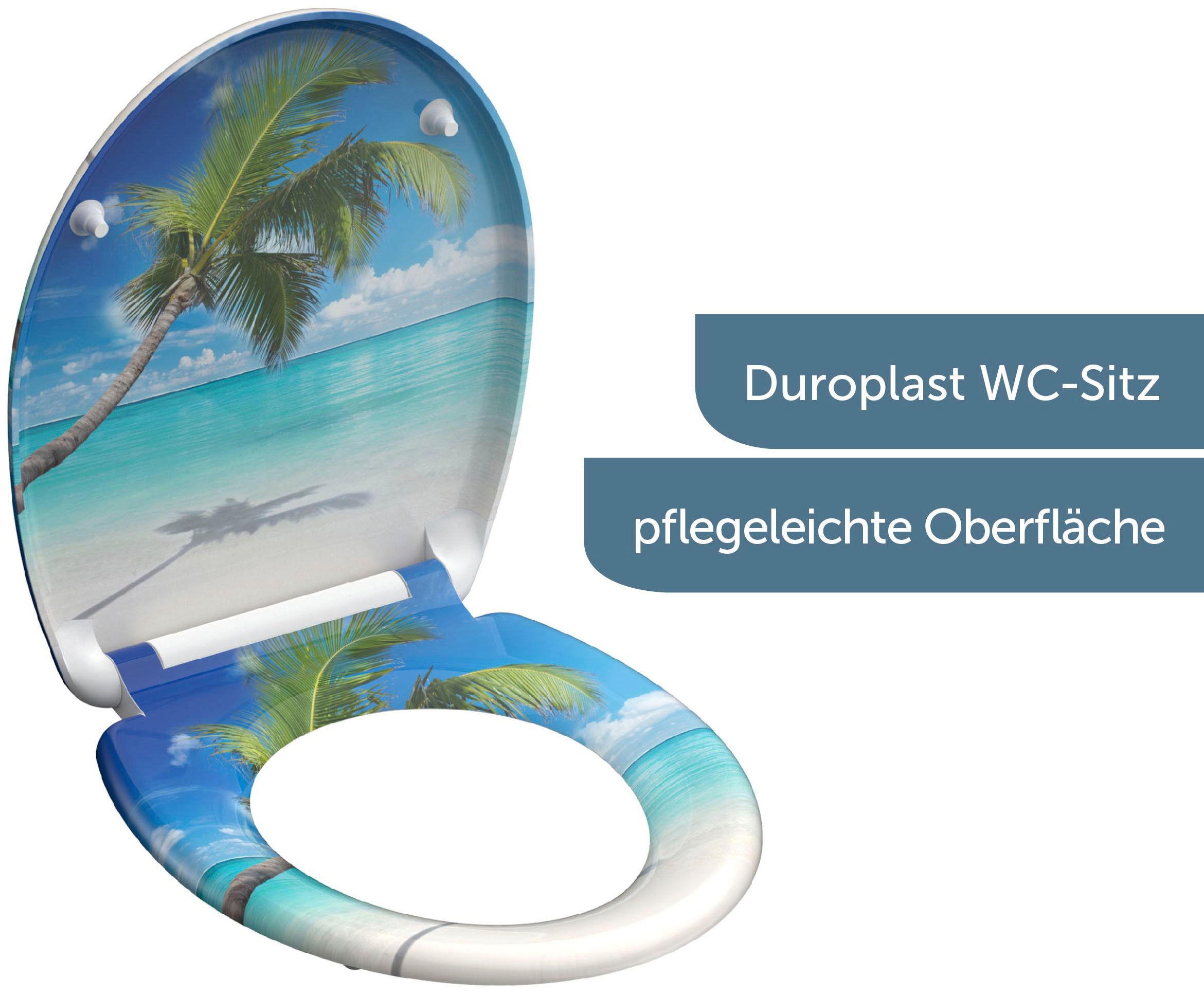 Schütte WC-Sitz »CARRIBEAN«, Duroplast, mit Absenkautomatik und Schnellverschluss