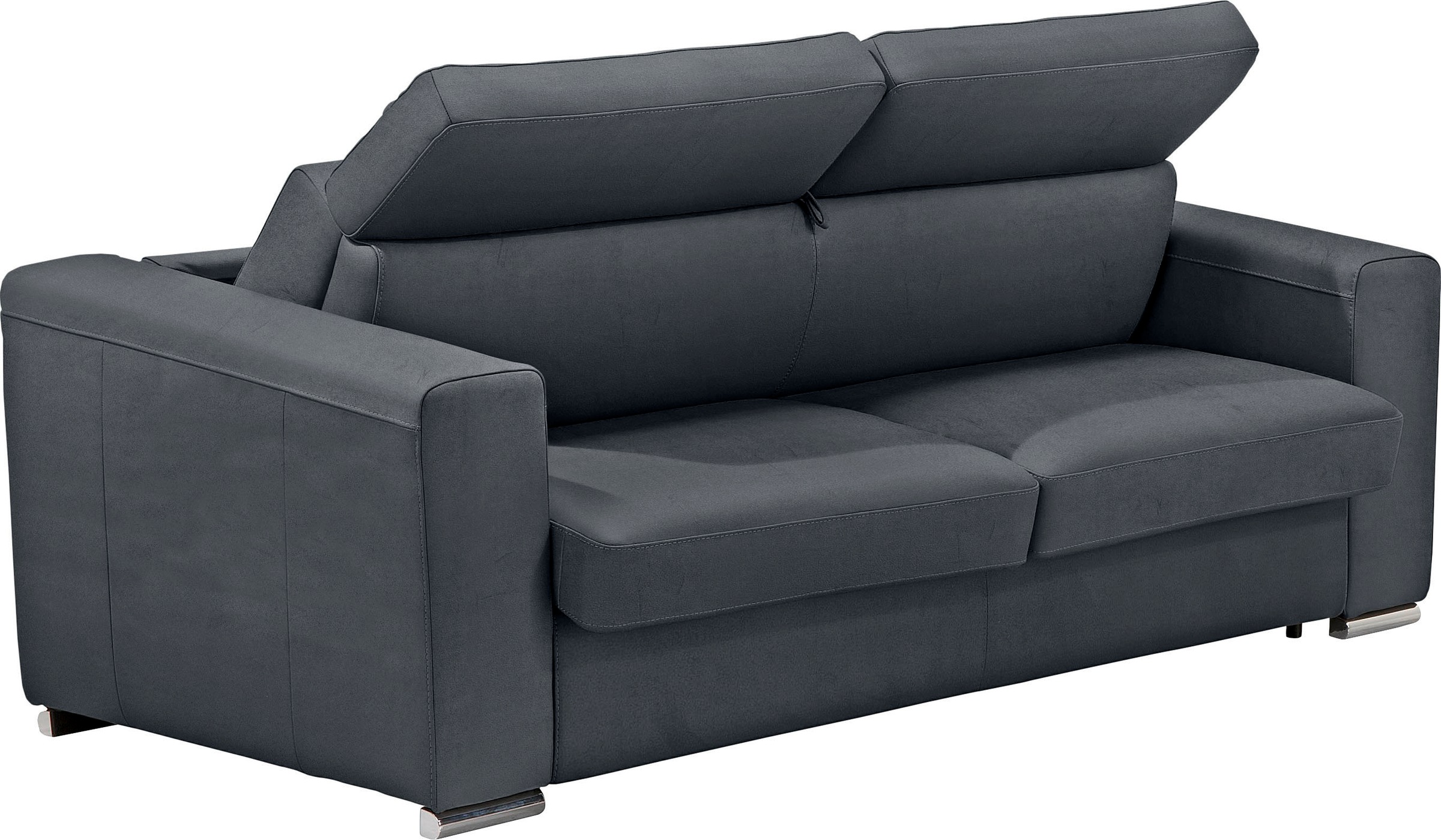 Egoitaliano Schlafsofa »Cabiria, Design und super Sitz- und Liegekomfort«, Sofa inkl. Schlaffunktion, Kopfteile verstellbar, mit Metallfüßen