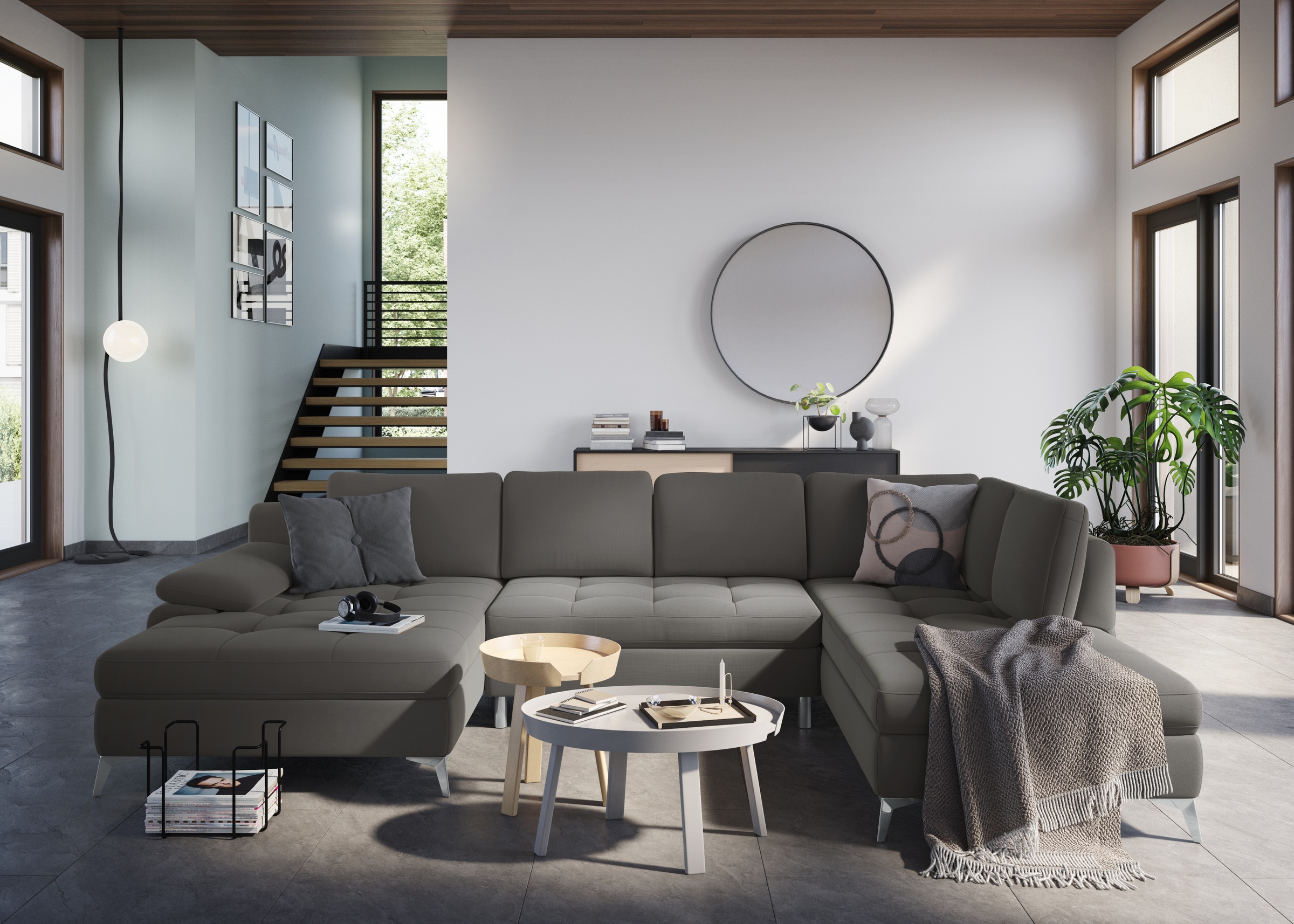 sit&more Wohnlandschaft »Latigo U-Form«, mit Recamiere, wahlweise mit Bettfunktion und Bettkasten