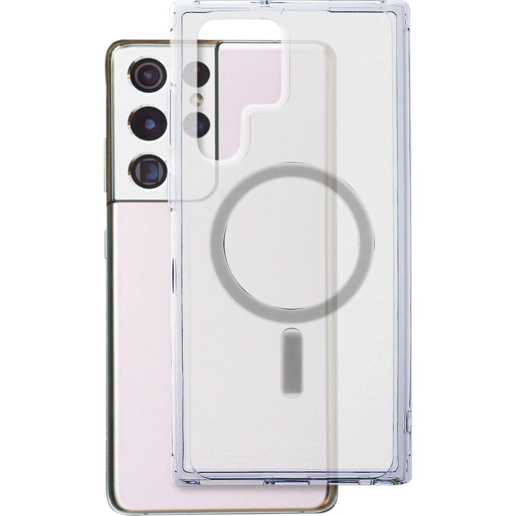 4smarts Smartphone-Hülle »Hybrid Case Premium Clear mit UltiMag«, Galaxy S22 Ultra, 17,3 cm (6,8 Zoll)
