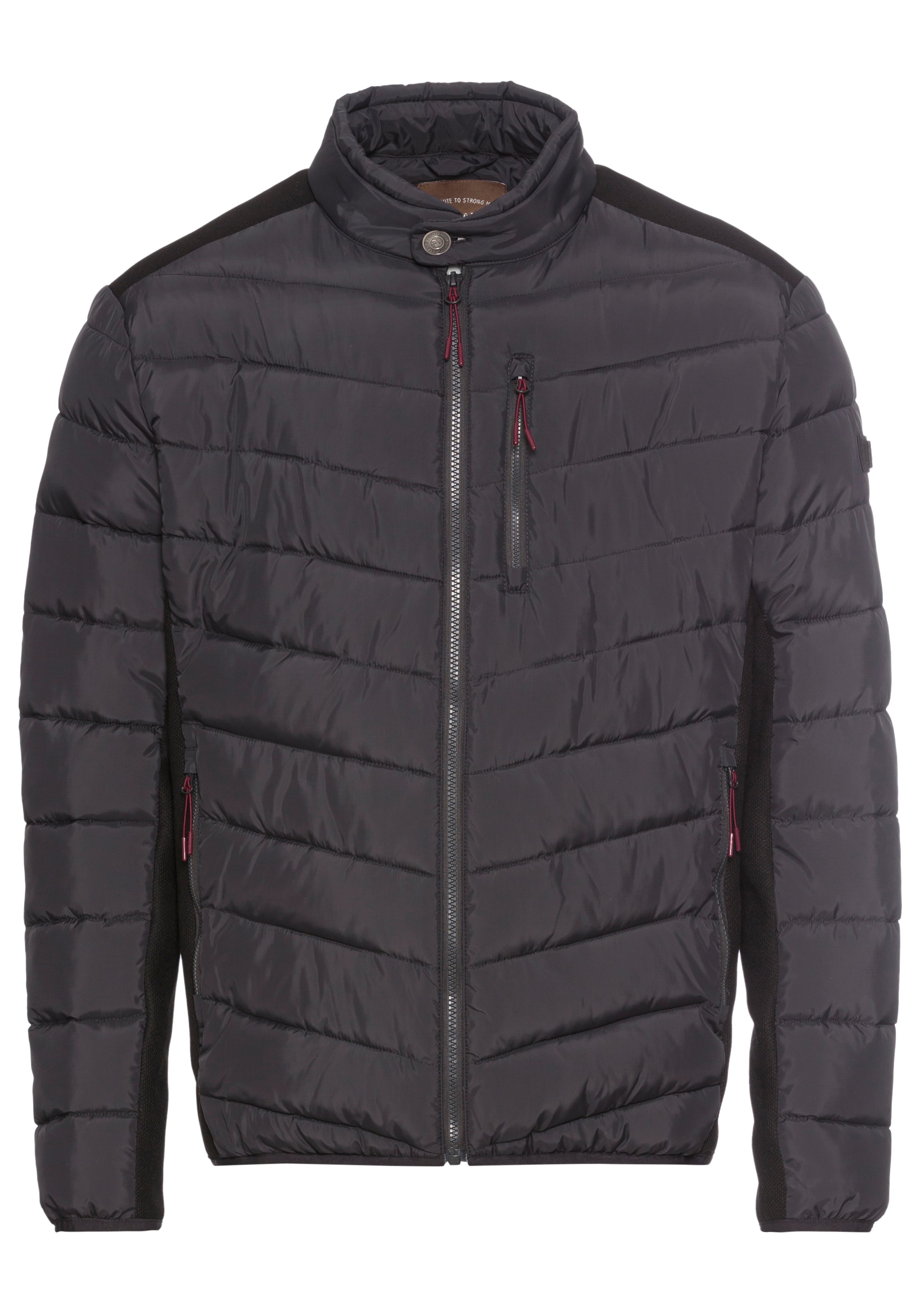 Man's World Steppjacke ohne Kapuze mit Reißverschlusstaschen,  mit Brusttasche,  mit Innentaschen