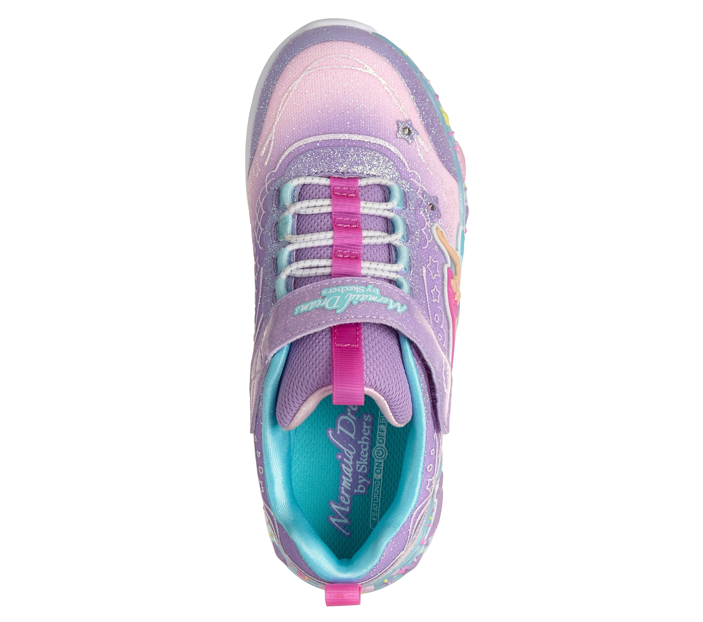 Skechers Sneaker »MERMAID DREAMS LIGHTS«  Blink,-Klettschuh mit Applikation, Größenschablone zum Download