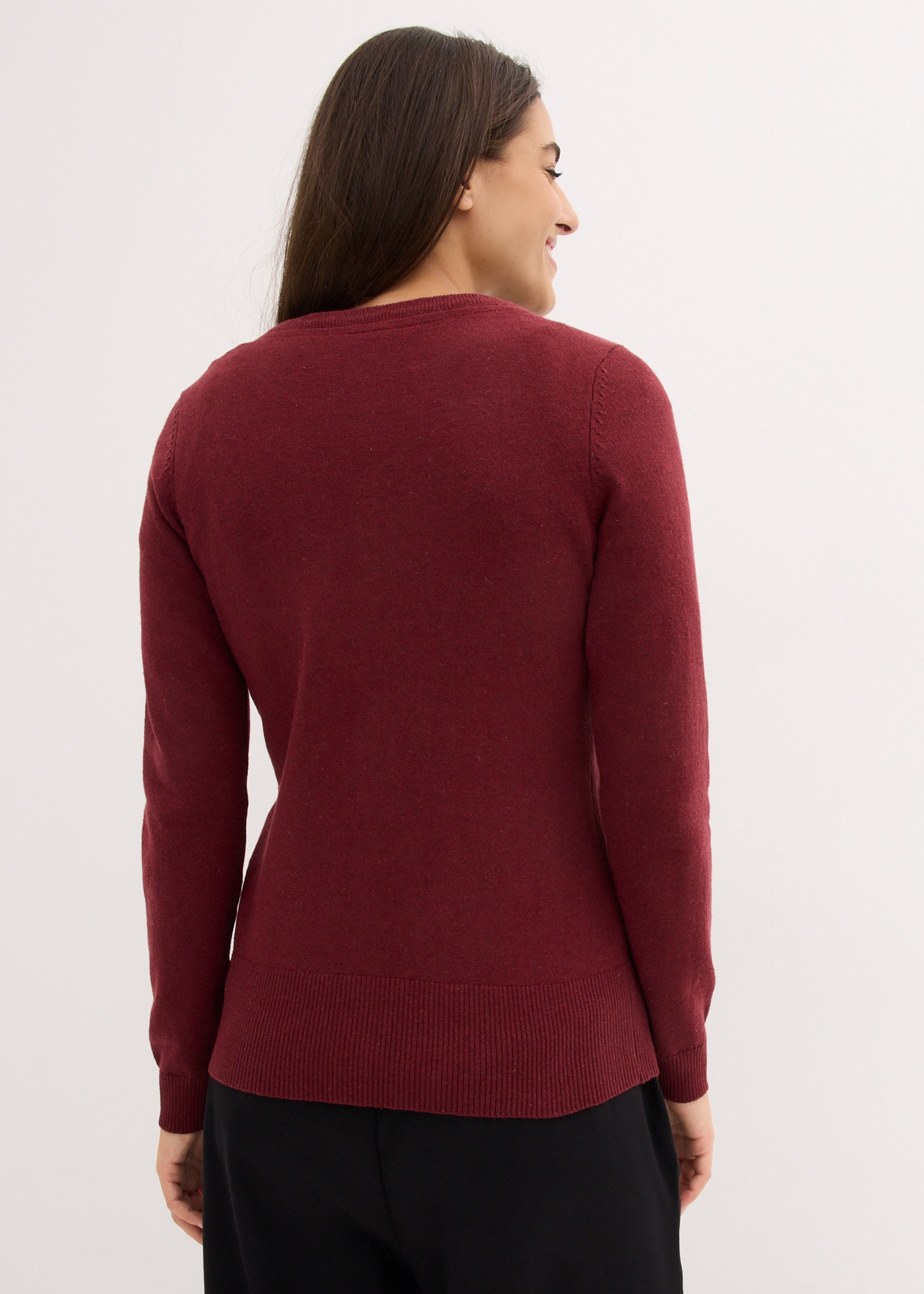 bonprix Strickjacke gerade Passform, unifarben, aus Baumwollmischung, mit Knopfleiste