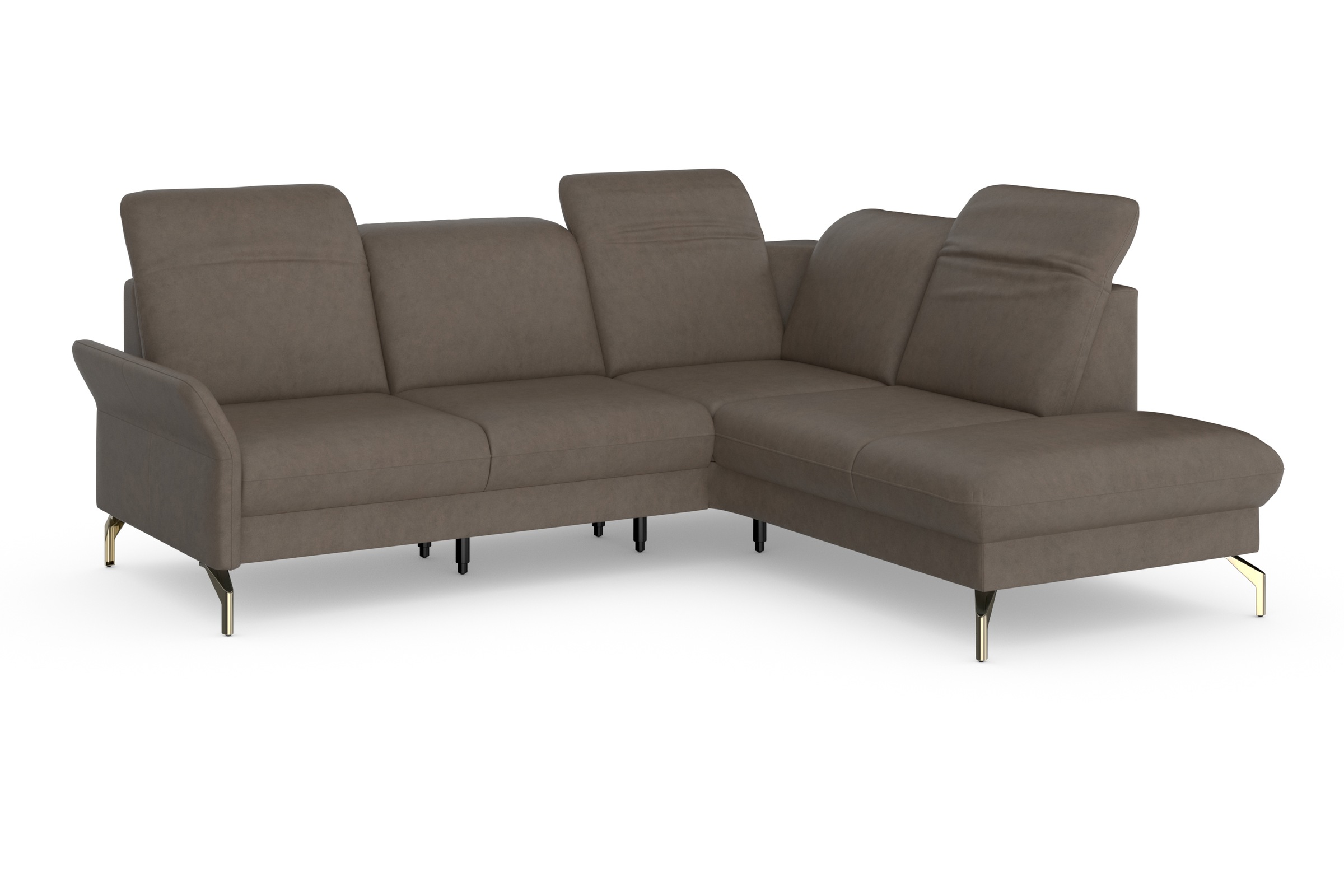 sit&more Ecksofa »Fashion L-Form«, wahlweise mit Kopfteilverstellung, Vorziehsitz, motorisch, Nickelfüße