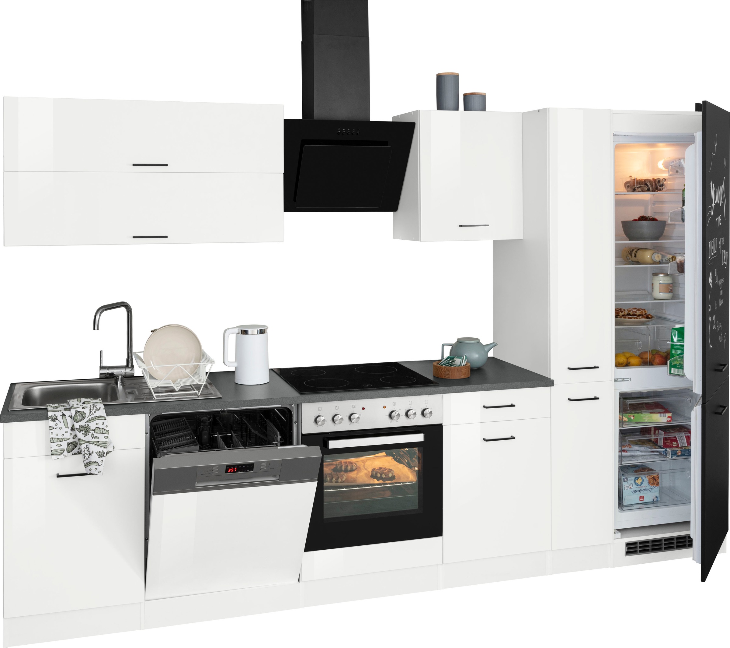 KOCHSTATION Küchenzeile »KS-Trier«, mit E-Geräten, Breite 310 cm