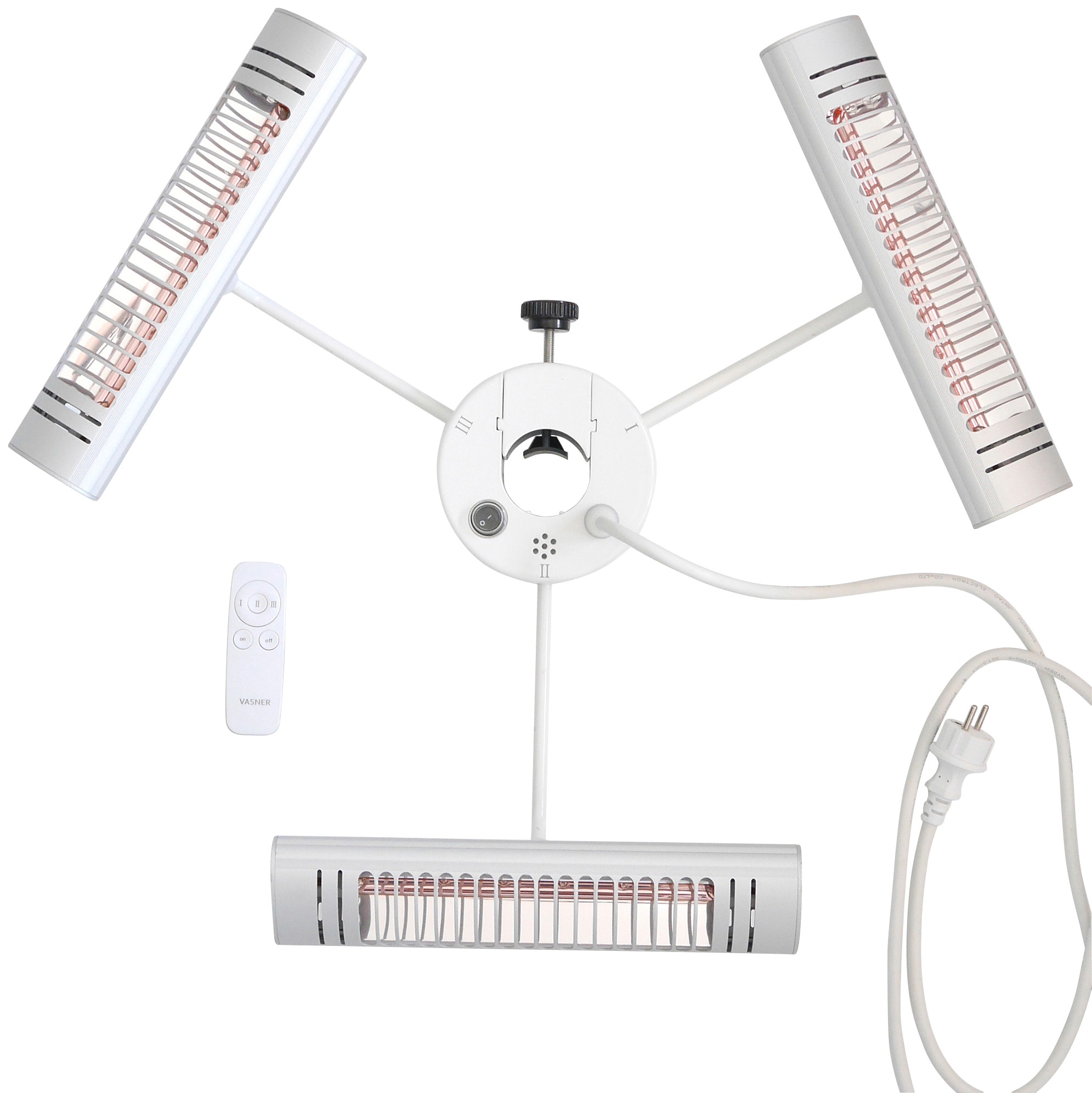 Vasner Heizstrahler »Sonnenschirm, silber, Umbrella X30«, 3000 W, mit Fernbedienung, für Terrassen- und Gastronomieschirme
