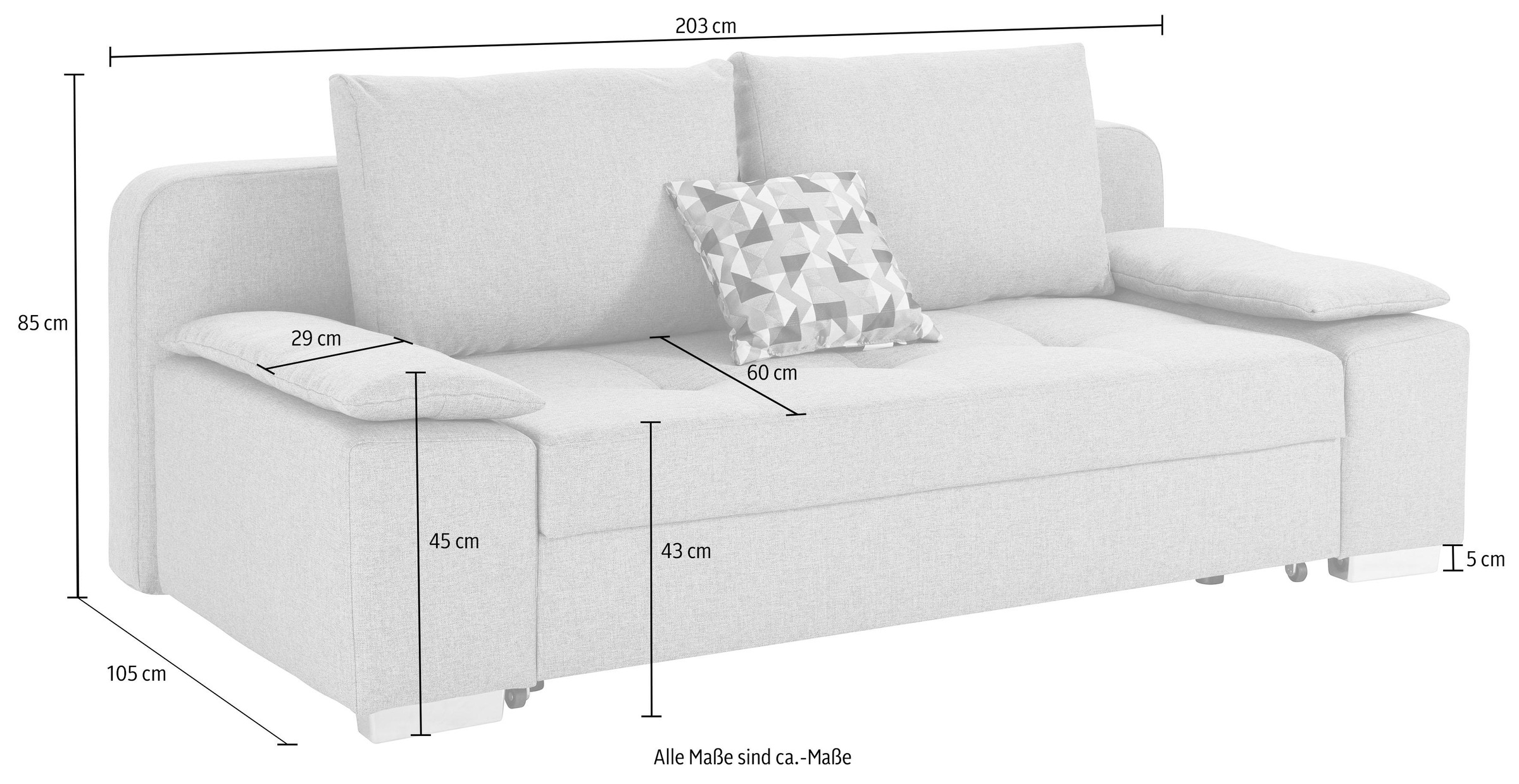 COLLECTION AB Schlafsofa »Paula«, mit Federkern, inklusive Bettfunktion und Bettkasten