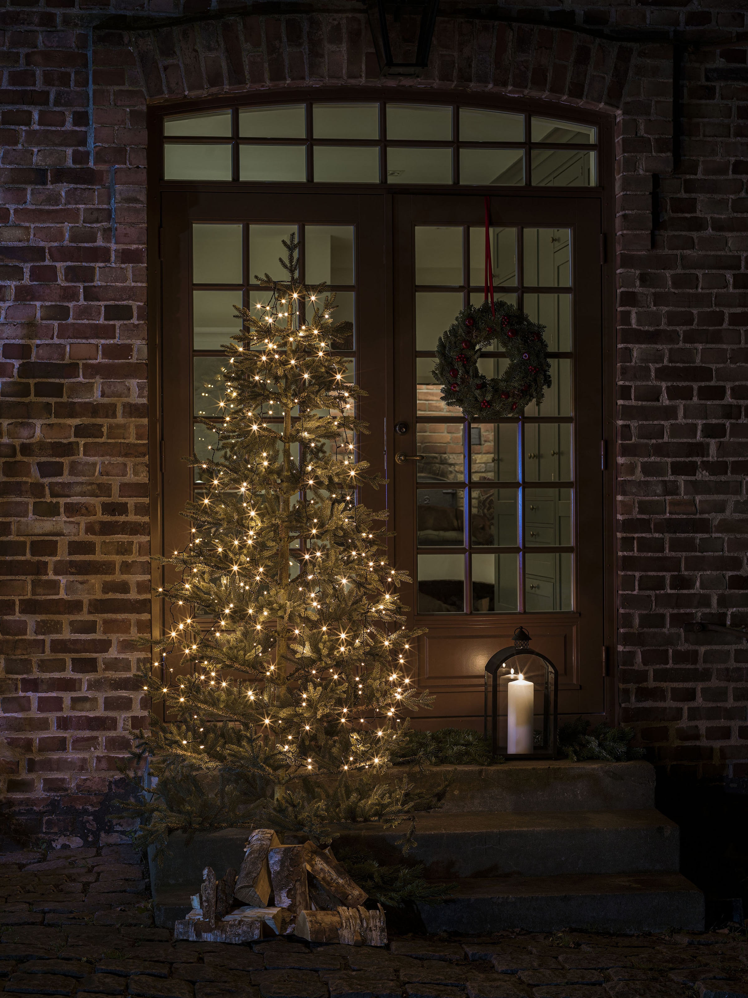 KONSTSMIDE LED-Baummantel »Weihnachtsdeko aussen, Christbaumschmuck«, 270 St.-flammig, LED Lichterkette 6 Stränge à 45 gefrostete warm weiße Dioden