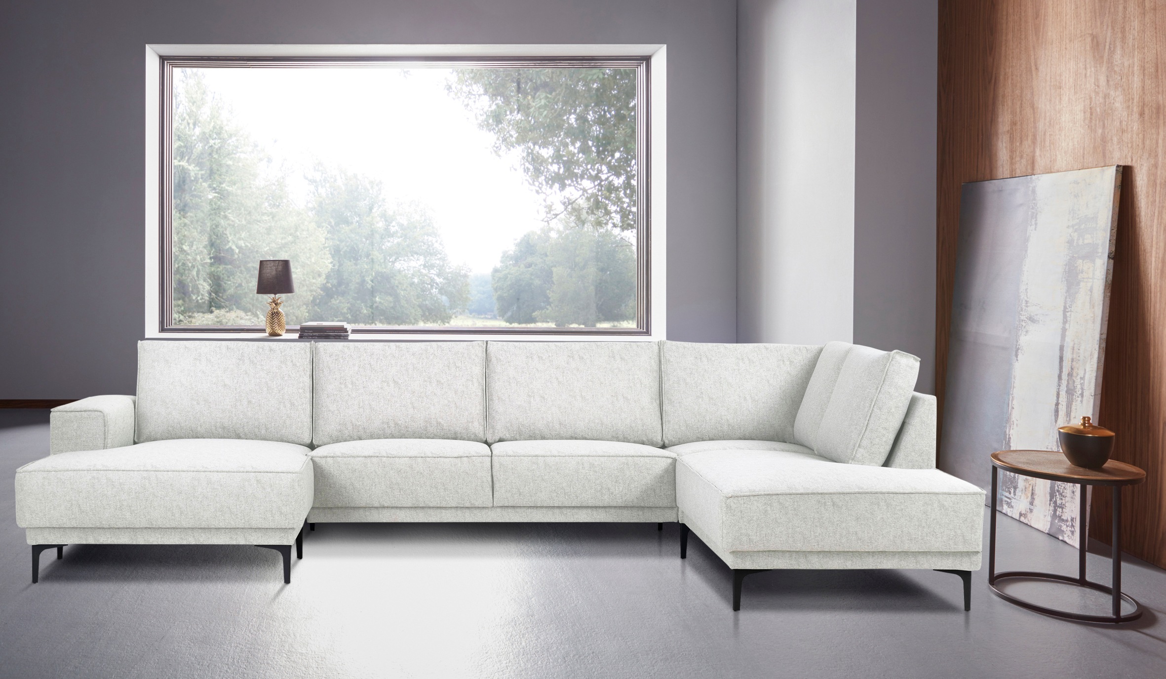 Places of Style Wohnlandschaft »XXL Sofa Oland, Struktur, Flachgewebe, Luxu günstig online kaufen