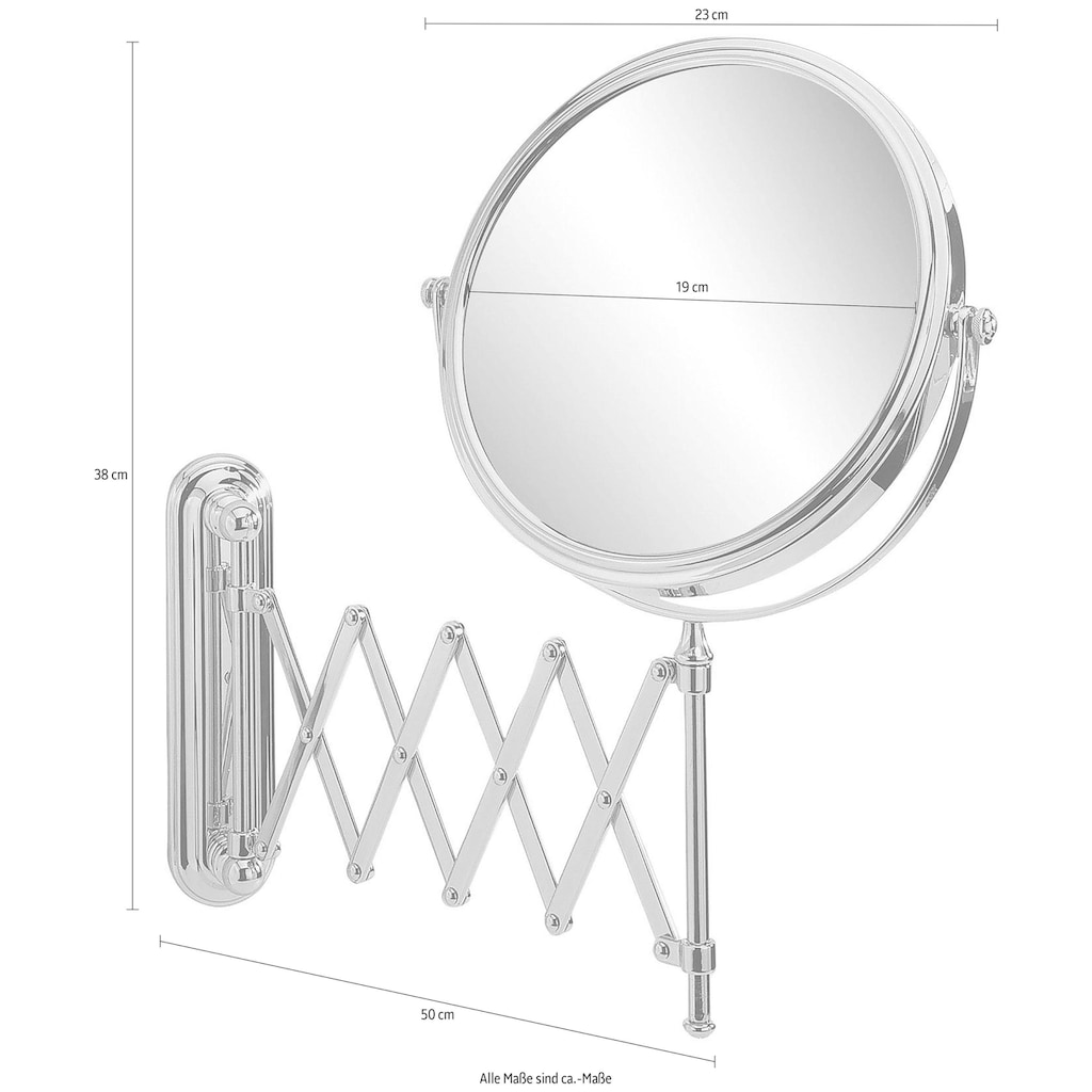WENKO Wandspiegel »Deluxe Teleskop«, 5-fach Vergrößerung