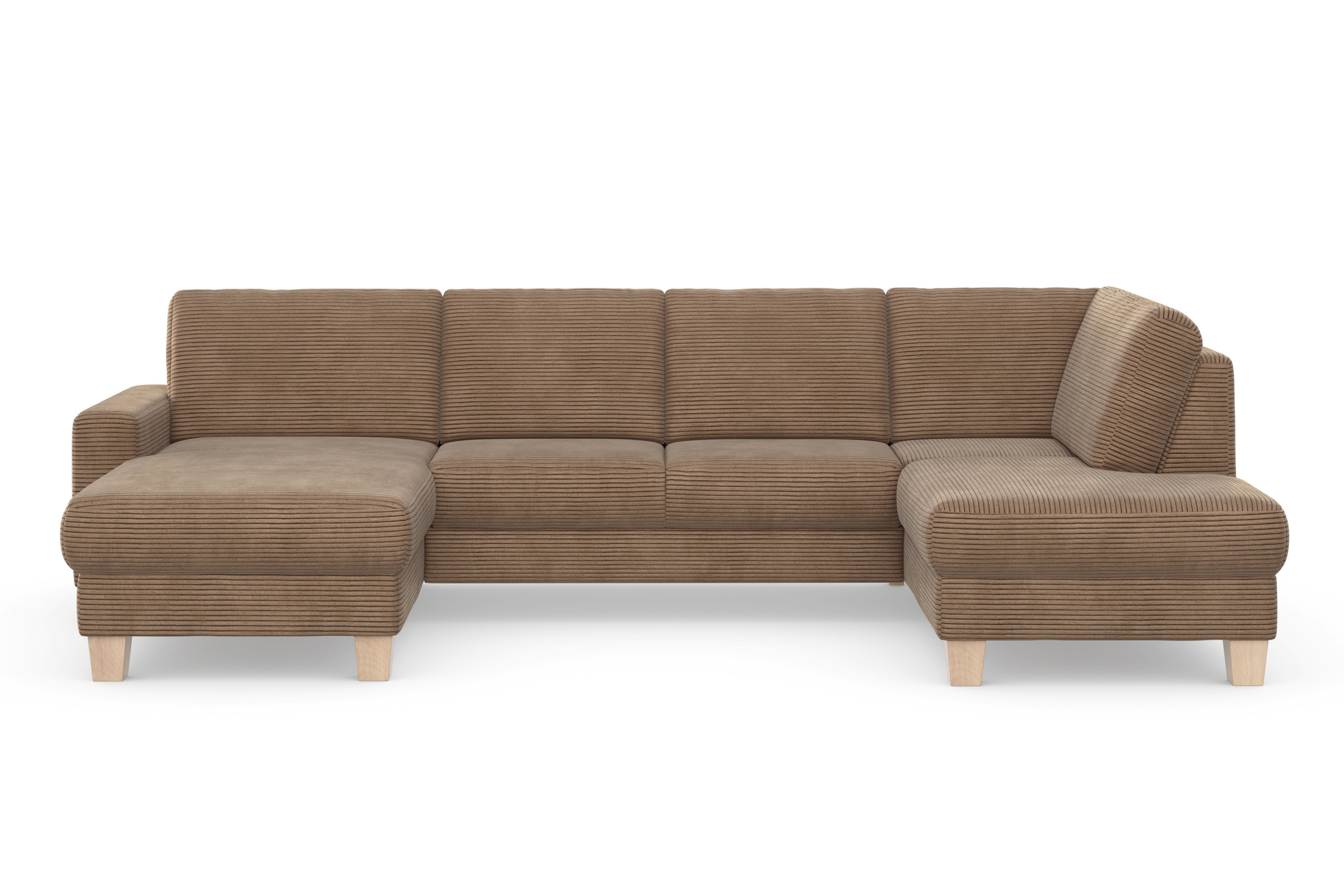 Home affaire Wohnlandschaft »Summer U-Form«, mit oder ohne Bettfunktion und Bettkasten, Cord-Bezug