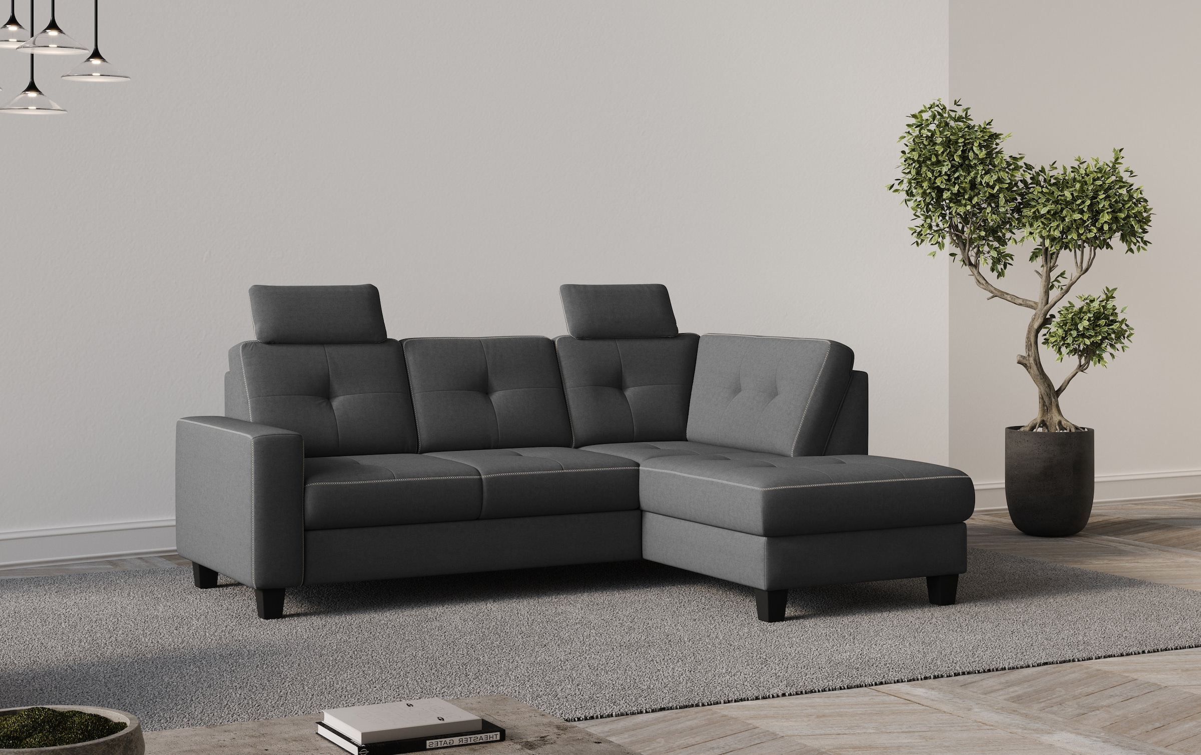 Places of Style Ecksofa »Varese«, Kreuznaht in beige günstig online kaufen