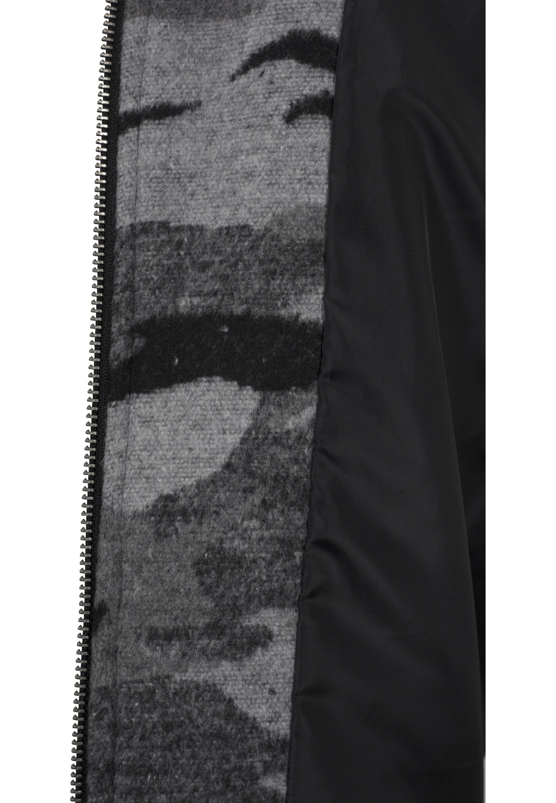 URBAN CLASSICS Winterjacke »Urban Classics Herren Camo Zip Jacket« 1 Stk. tlg. mit Kapuze