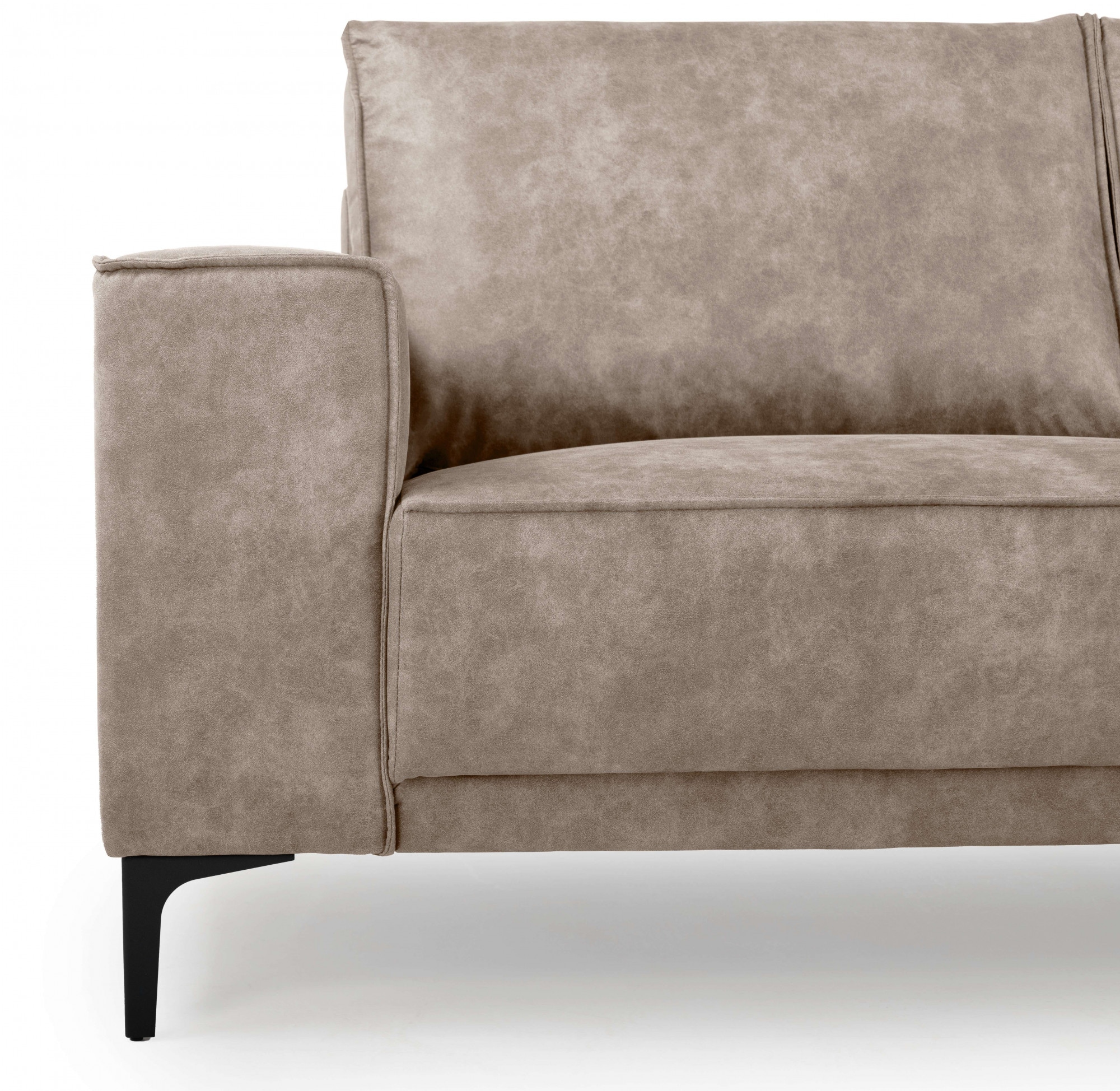 Places of Style Ecksofa »Polsterecke Oland, Struktur, Flachgewebe, Luxus-Microfaser, Boucle«, L-Form, 280 cm, Wellenunterfederung, Skandi-Design, Metallfüße