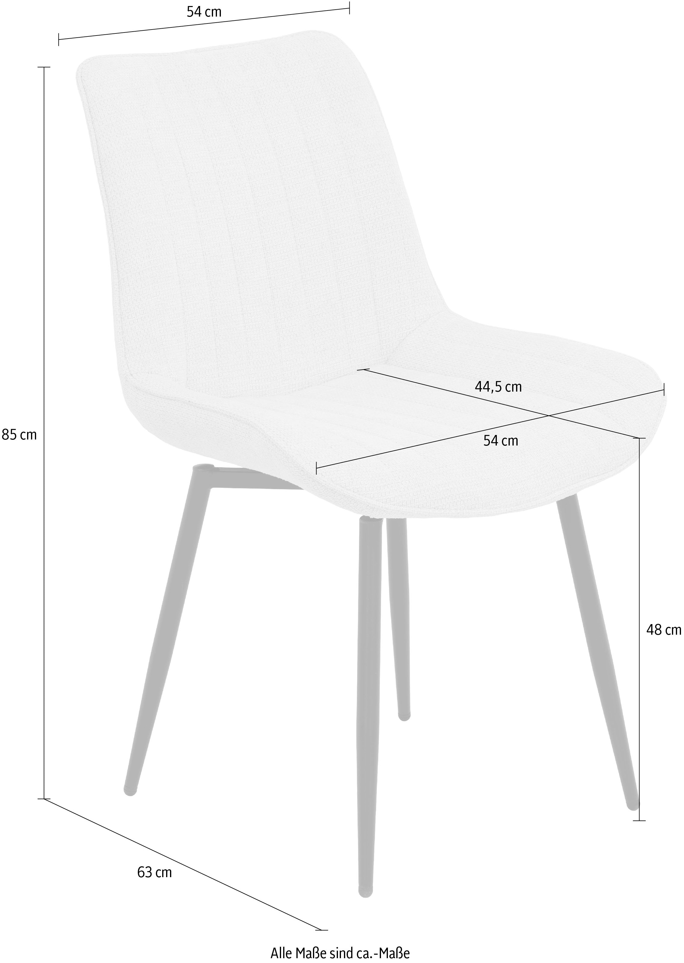 HELA 4-Fußstuhl »NEWPORT«, (Set), 2 St., Microfaser-Webstoff, 4-Fuß,XL-Sitzbreite,360°drehbar,Rundrohrgestell konisch