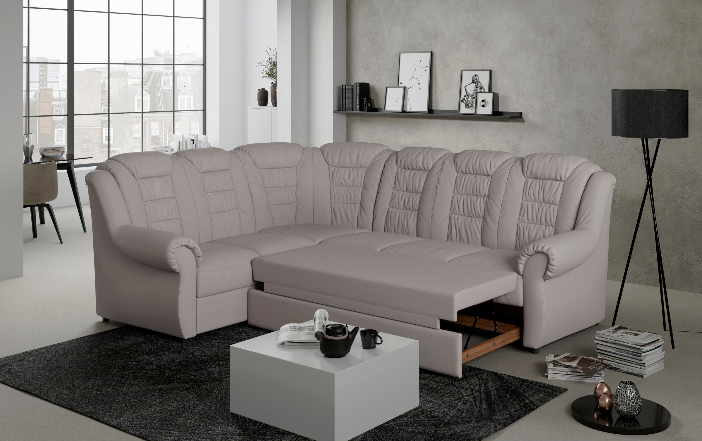 Home affaire Ecksofa »Boston L-Form«, mit hoher Rückenlehne, wahlweise mit günstig online kaufen