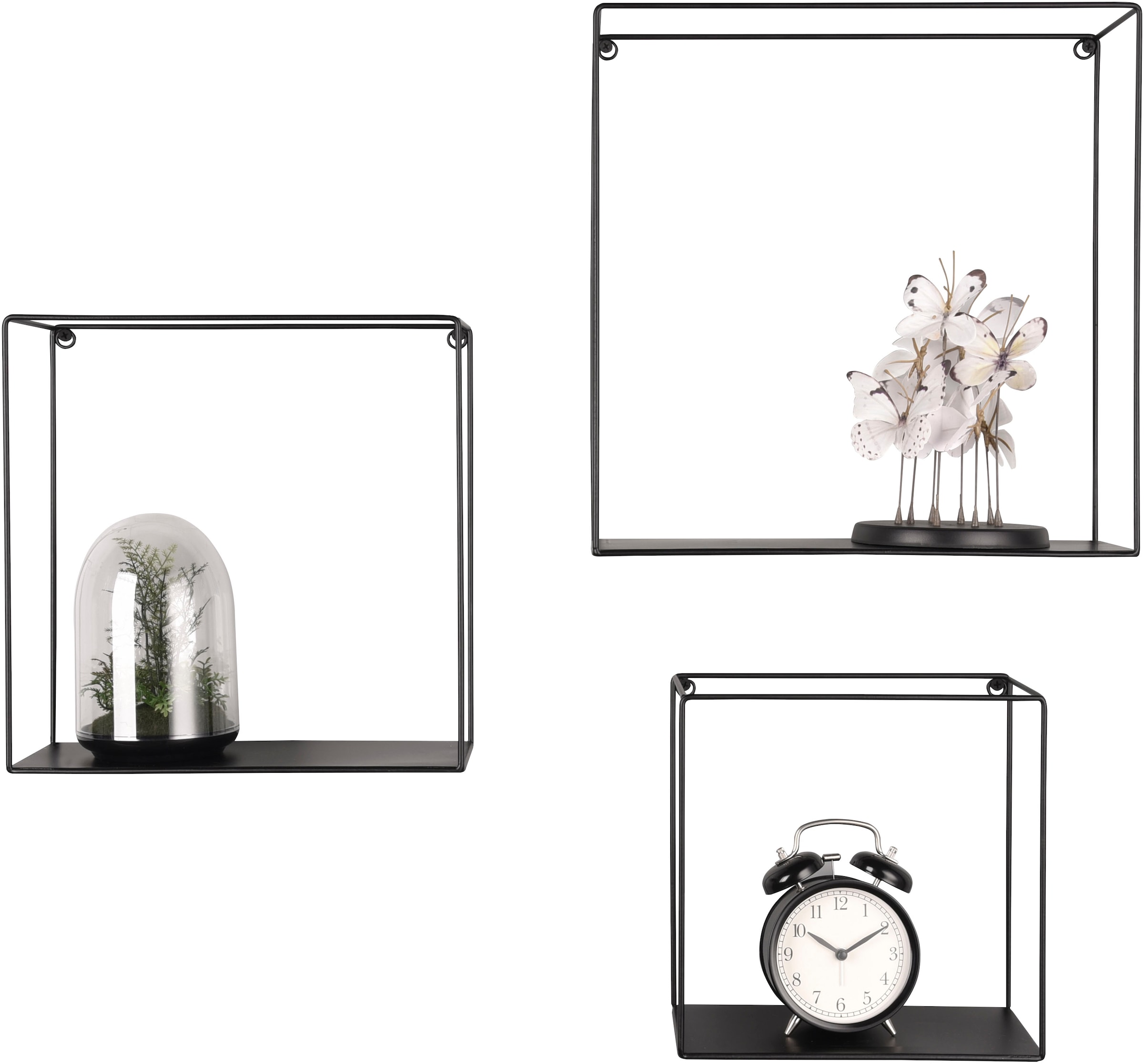 MIRRORS AND MORE Wandregal »Rita«, (Set, 3 St.), Dekorative Regale, Metallrahmen