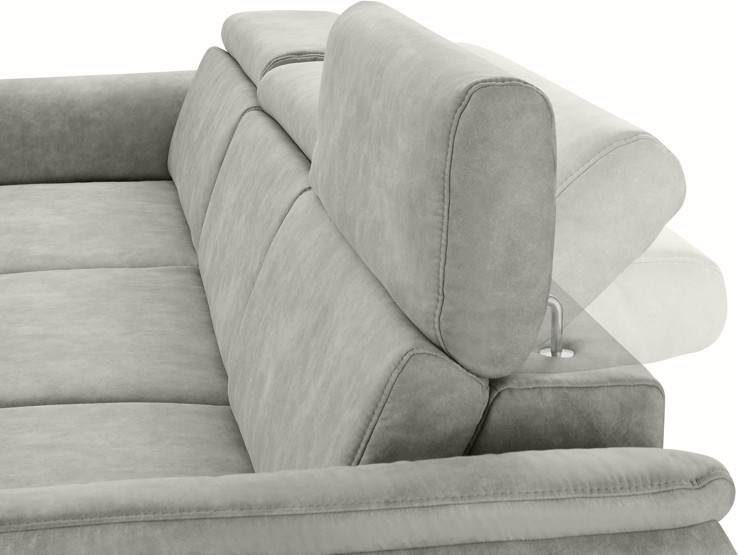 sit&more Ecksofa »Avignon L-Form«, Kopfteilverstellung, wahlweise mit Bettfunktion und Bettkasten