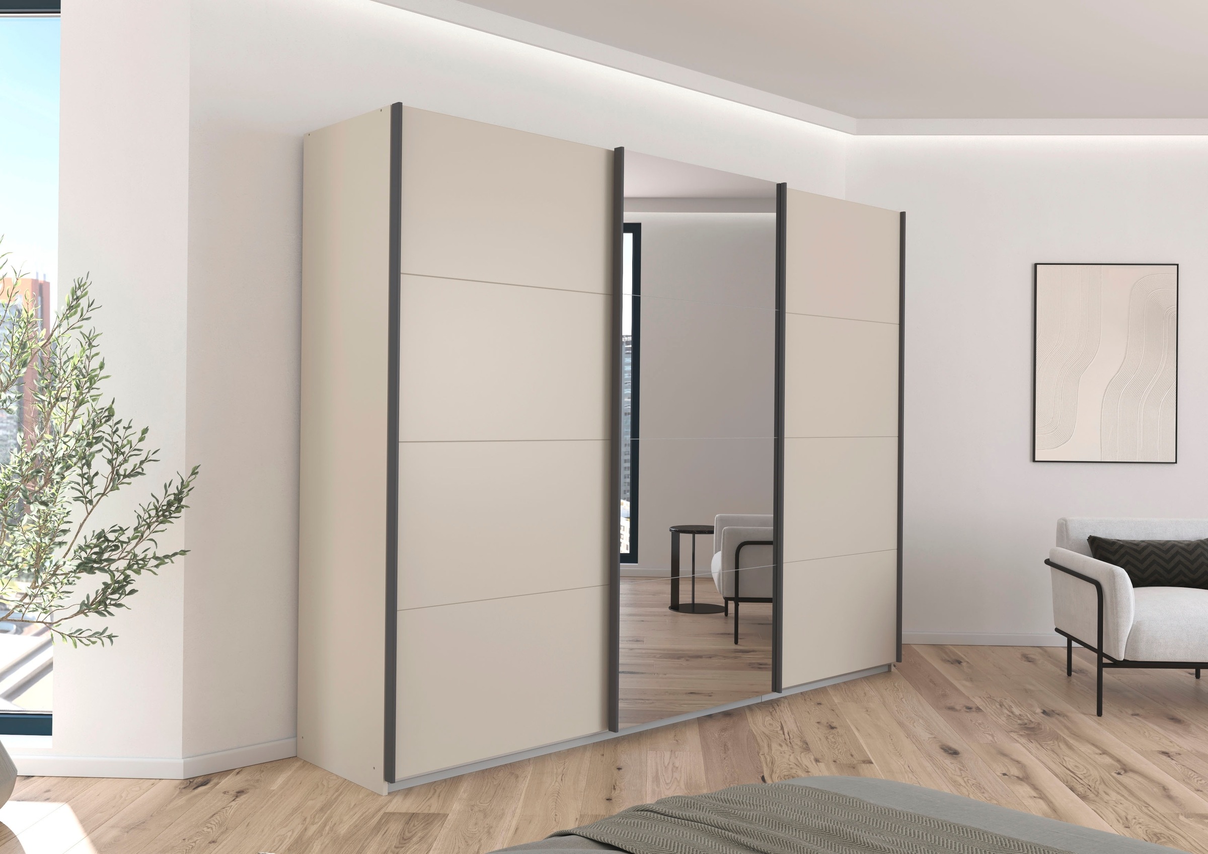 rauch Schwebetürenschrank »Kleiderschrank Schrank OTTO´S CHOICE Garderobe AGORDO«, (in zwei Griff-Farben), Top Innenausstattung, in 4 Breiten und 2 Höhen MADE IN GERMANY