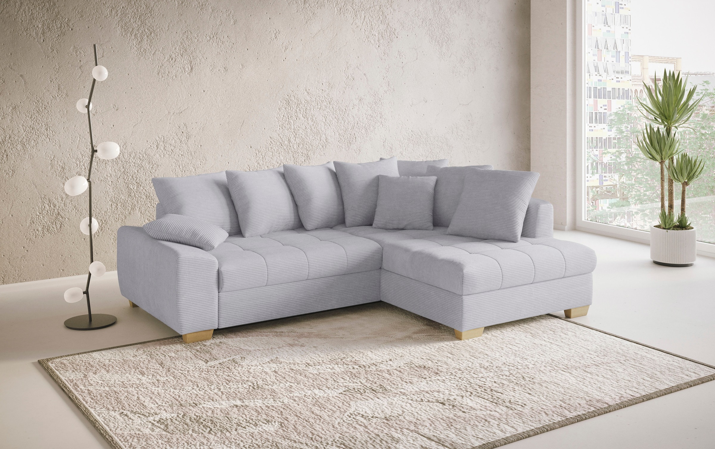 Mr. Couch Ecksofa »Nikita II, L-Form, bis 140kg pro Sitzplatz belastbar«, mit Kaltschaumpolsterung, wahlweise mit Bett und Bettkasten
