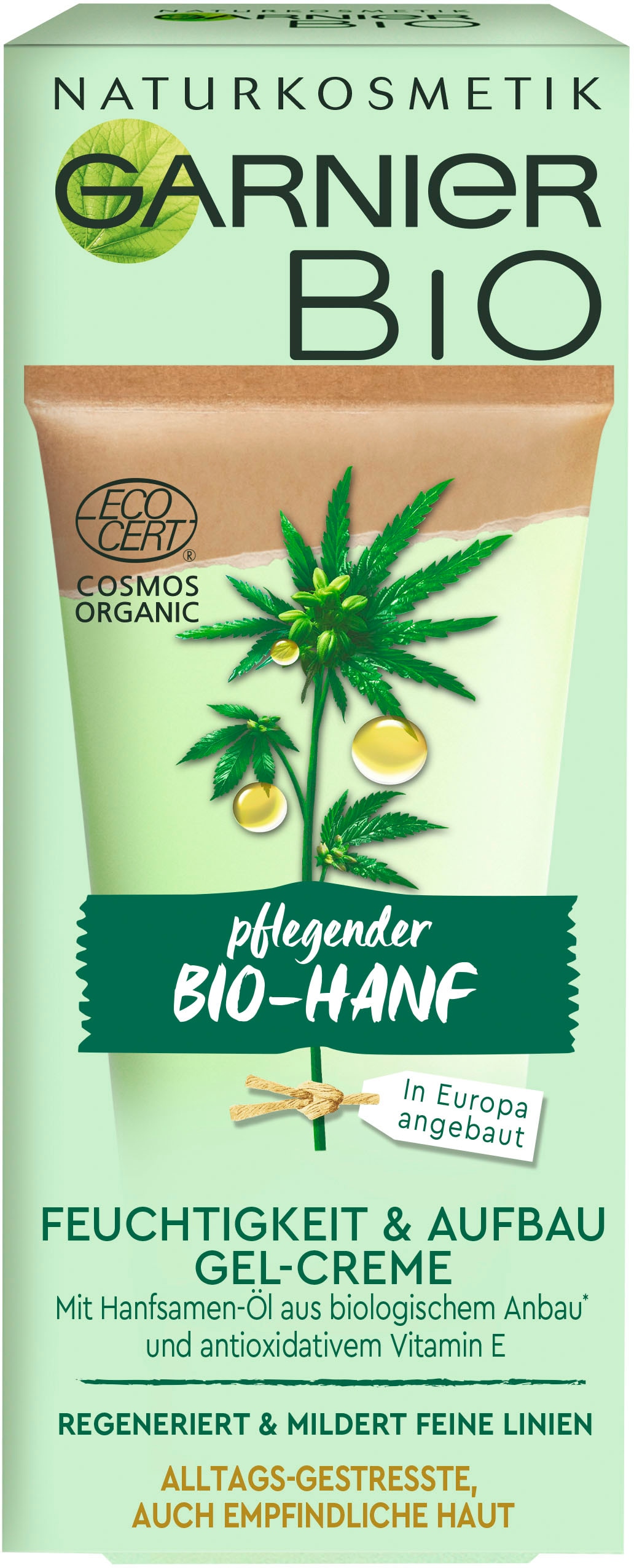 GARNIER Feuchtigkeitscreme »Bio-Hanf Feuchtigkeit & Aufbau Gel-Creme«, mit hoher Wirksamkeit