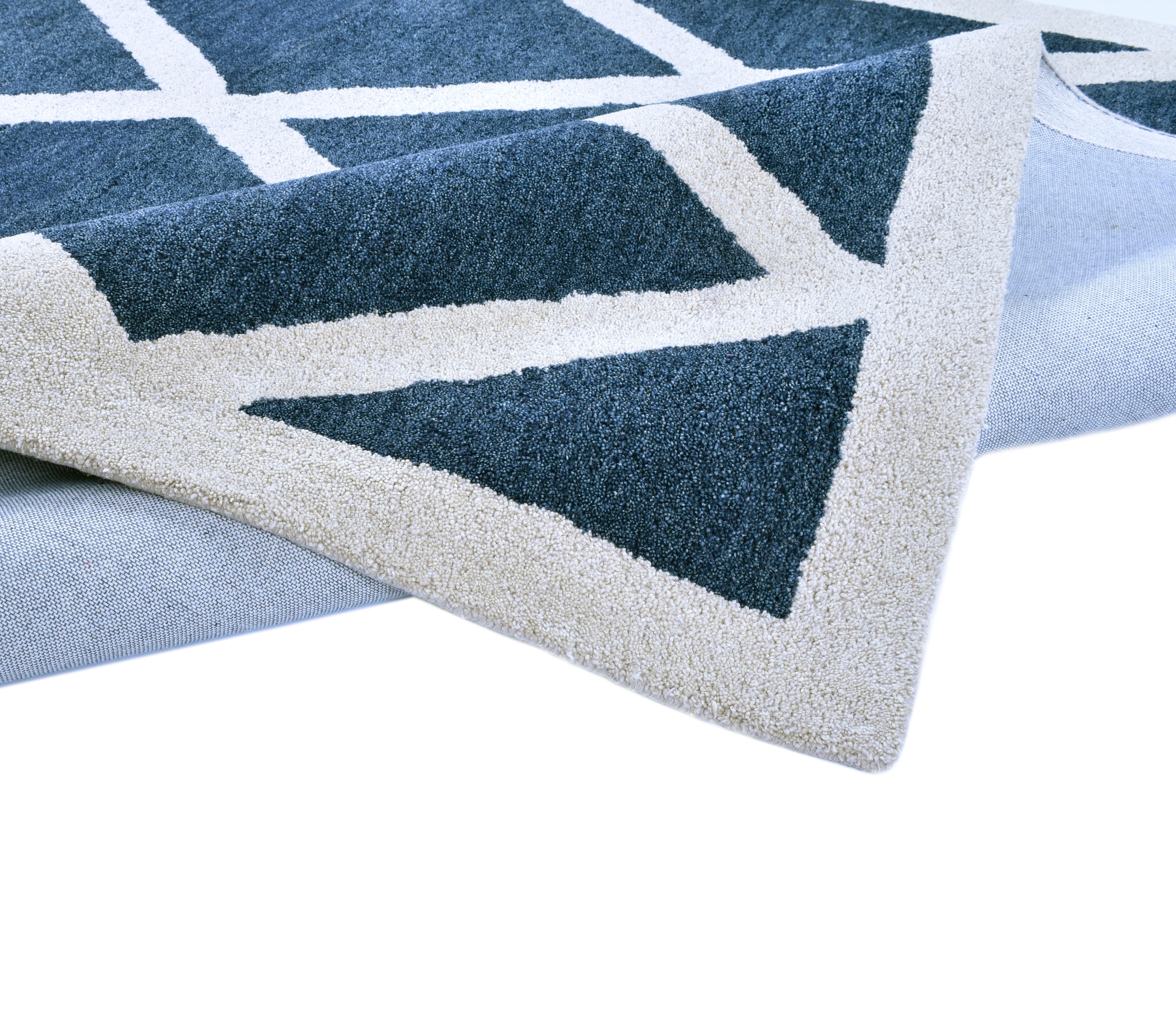 THEKO Wollteppich »Royal Design« rechteckig 14 mm Höhe reine Wolle, Rauten Design, ideal im Wohnzimmer & Schlafzimmer