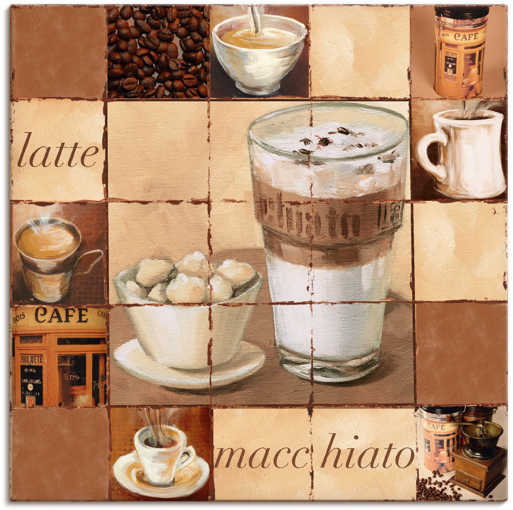 Artland Wandbild Latte Macchiato Collage Moebel Suchmaschine Ladendirekt De