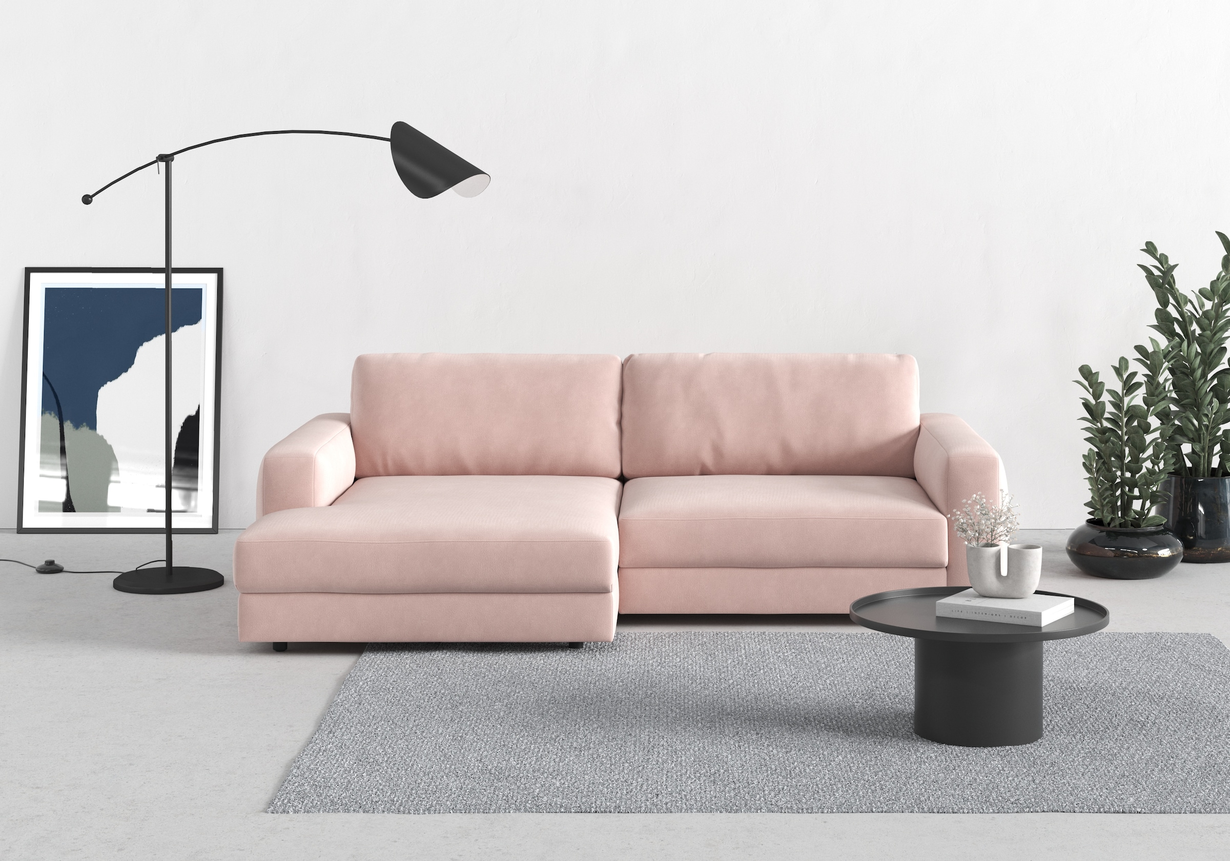 TRENDMANUFAKTUR Ecksofa »Bourbon, Designsofa mit tollem Sitzkomfort, L-Form,«, extra tiefe Sitzfläche, wahlweise mit Sitztiefenverstellung