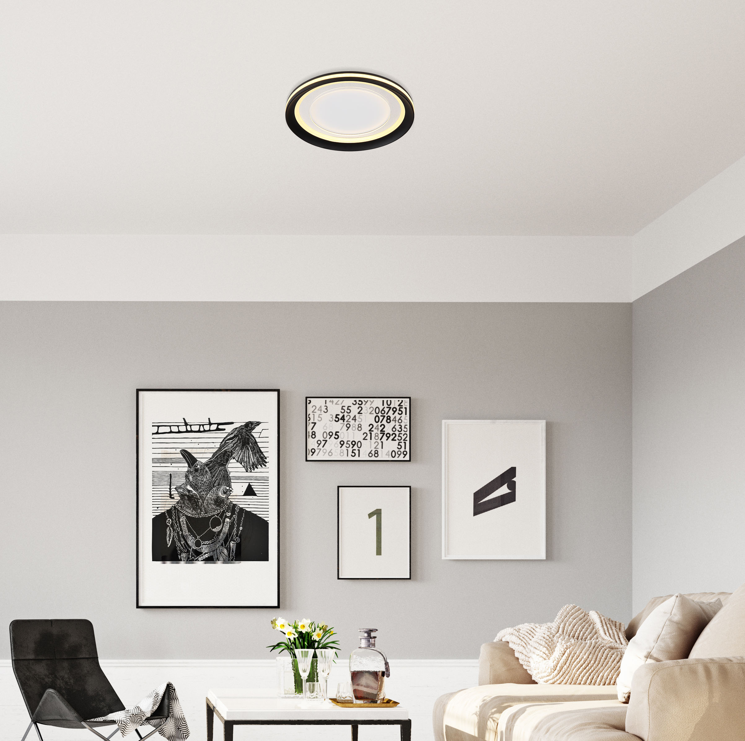 GLOBO LIGHTING LED Deckenleuchte »CLARINO« LED-Modul 1 Stk. Warmweiß Decken günstig online kaufen
