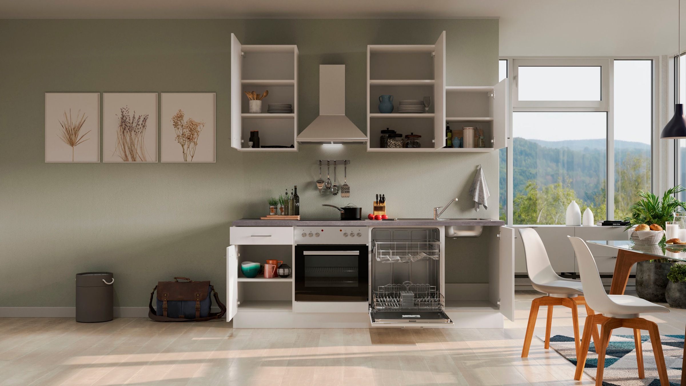 Flex-Well Küche »Neo«, Breite 220 cm, mit und ohne E-Geräte lieferbar