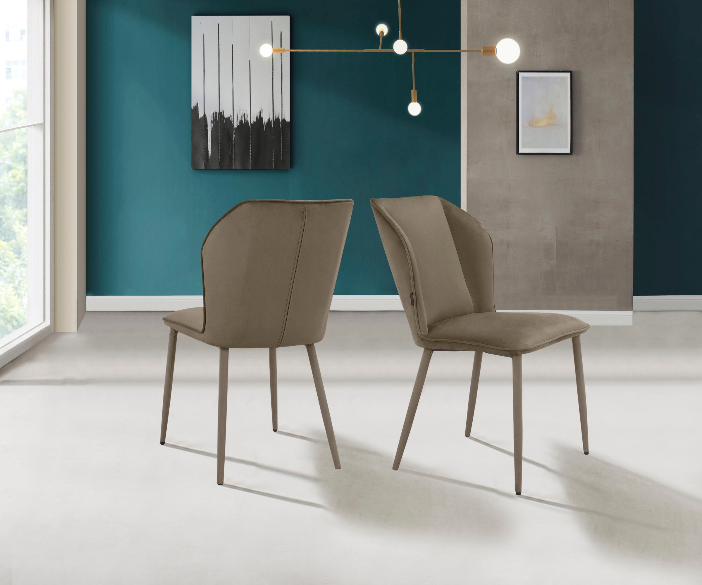 INOSIGN Esszimmerstuhl »Koa« () 2 Stk.in Velourstoff, mit Sitz und Rücken g günstig online kaufen