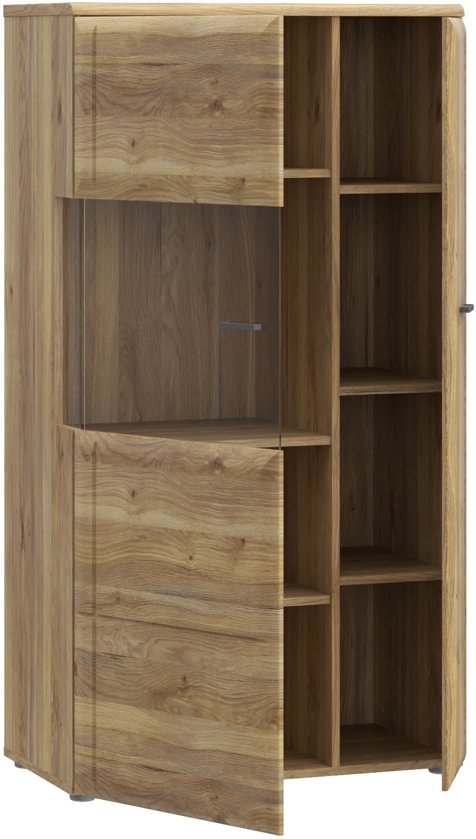FORTE Vitrine »Akinori«, (B/H/T 75,1/140/41,8 cm), Highboardvitrine, Glastüre, Soft Close, MDF Front